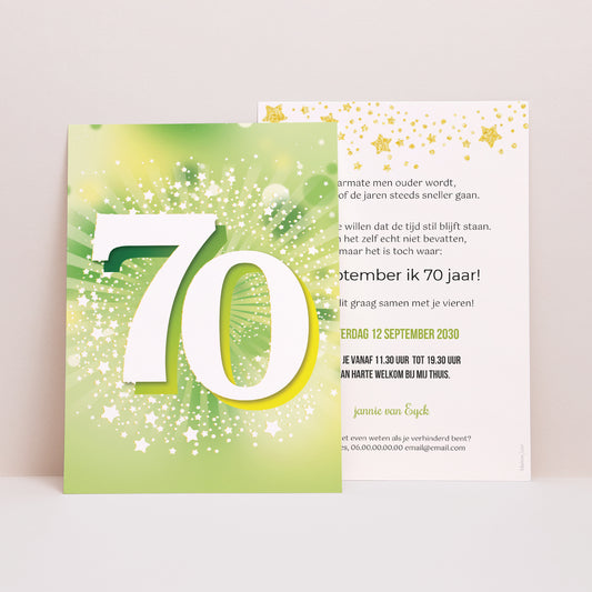 Uitnodigingen Verjaardag Volwassene 70 jaar, Feestelijk, Vernis foto