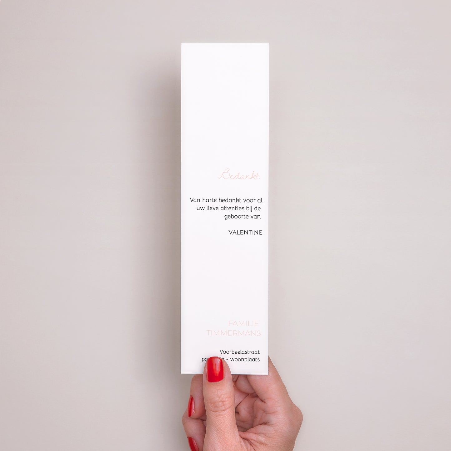Bedankkaart Geboorte Bladwijzer Knoppen van een Roos foto N° 3