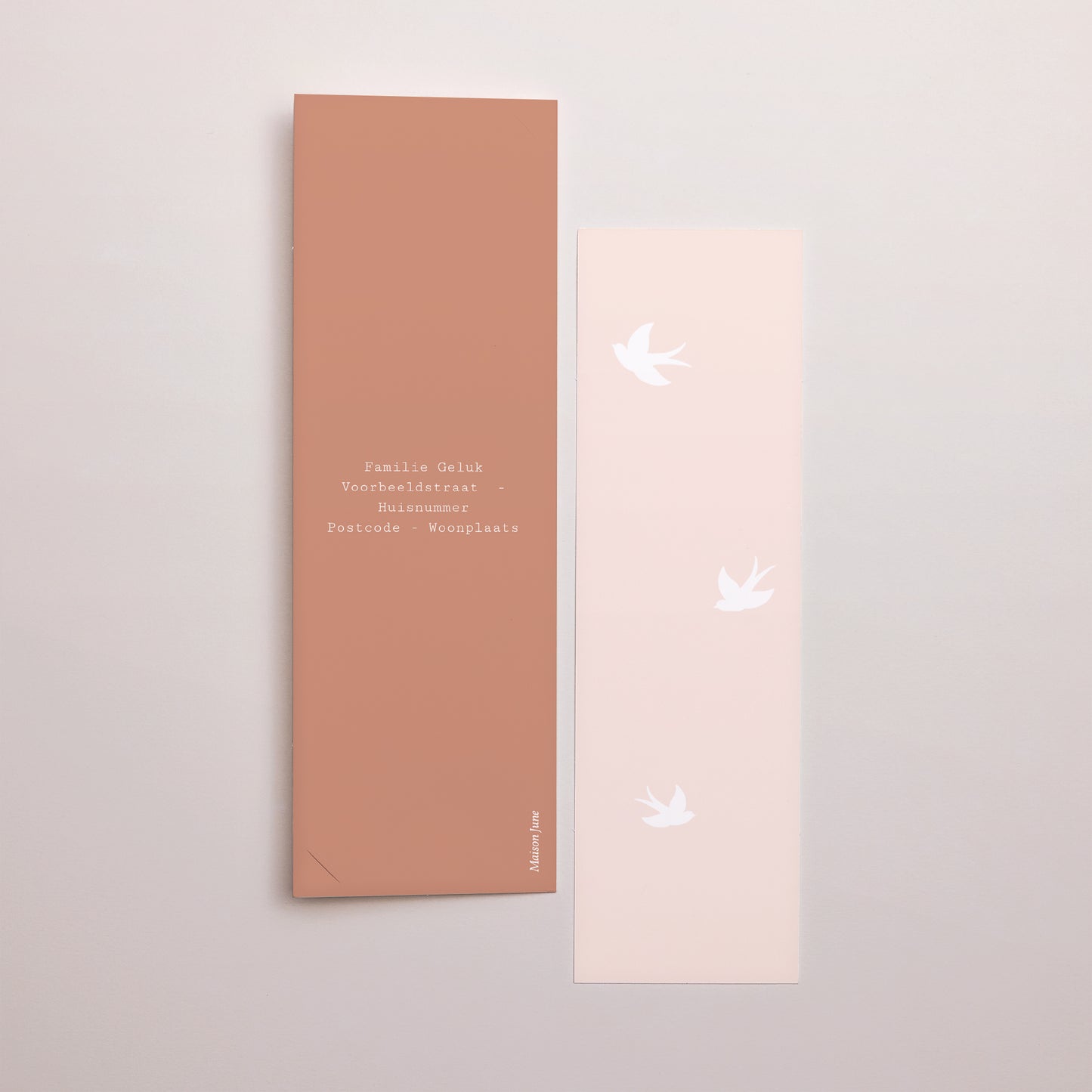 Uitnodigingskaart Geboorte Fotocabine bladwijzer Roze jurk, foto's, boekenlegger foto N° 3