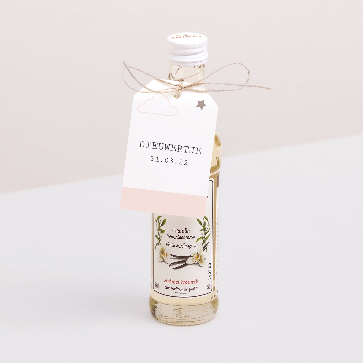 Cadeaulabel Geboorte Vlag Roze jurk, foto's, boekenlegger foto N° 3