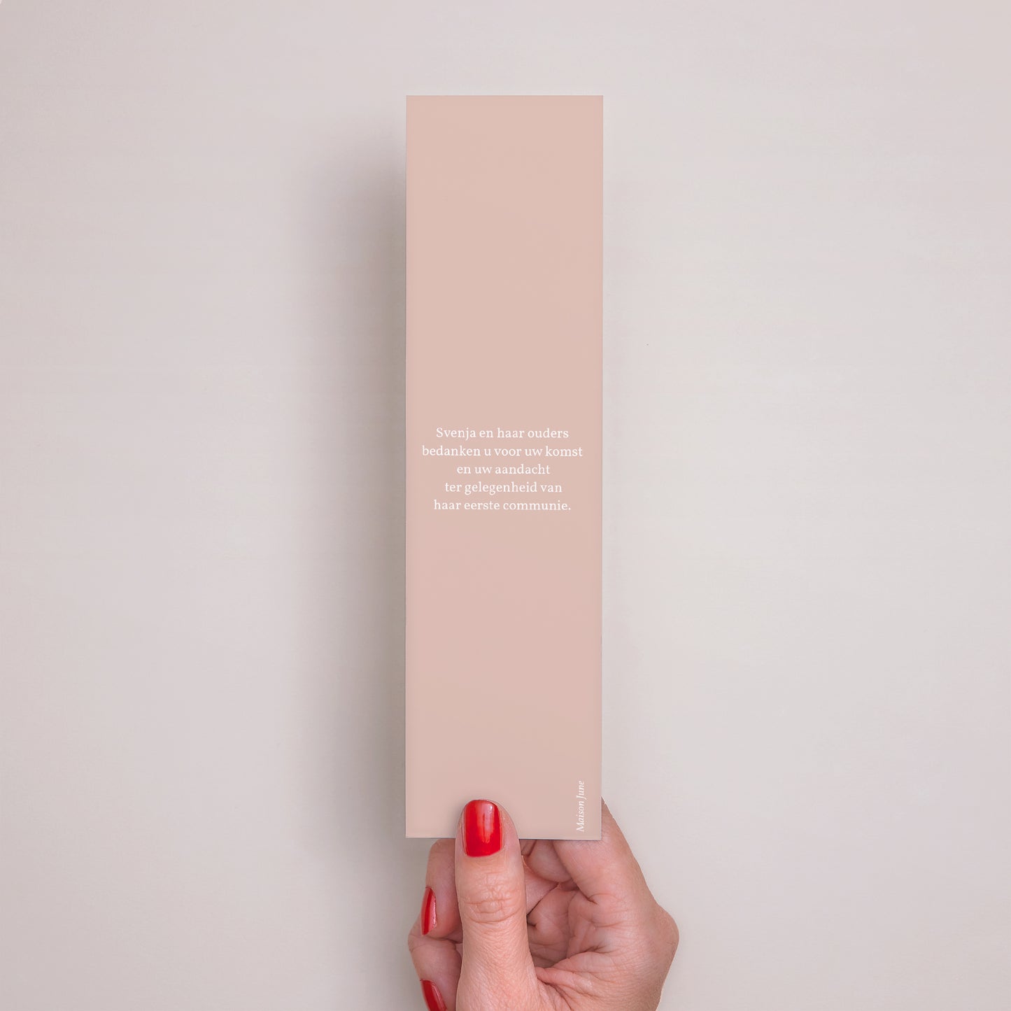 Bedankkaart Communie Bladwijzer Vogels en Foto, Wijnstok, Roos foto N° 3