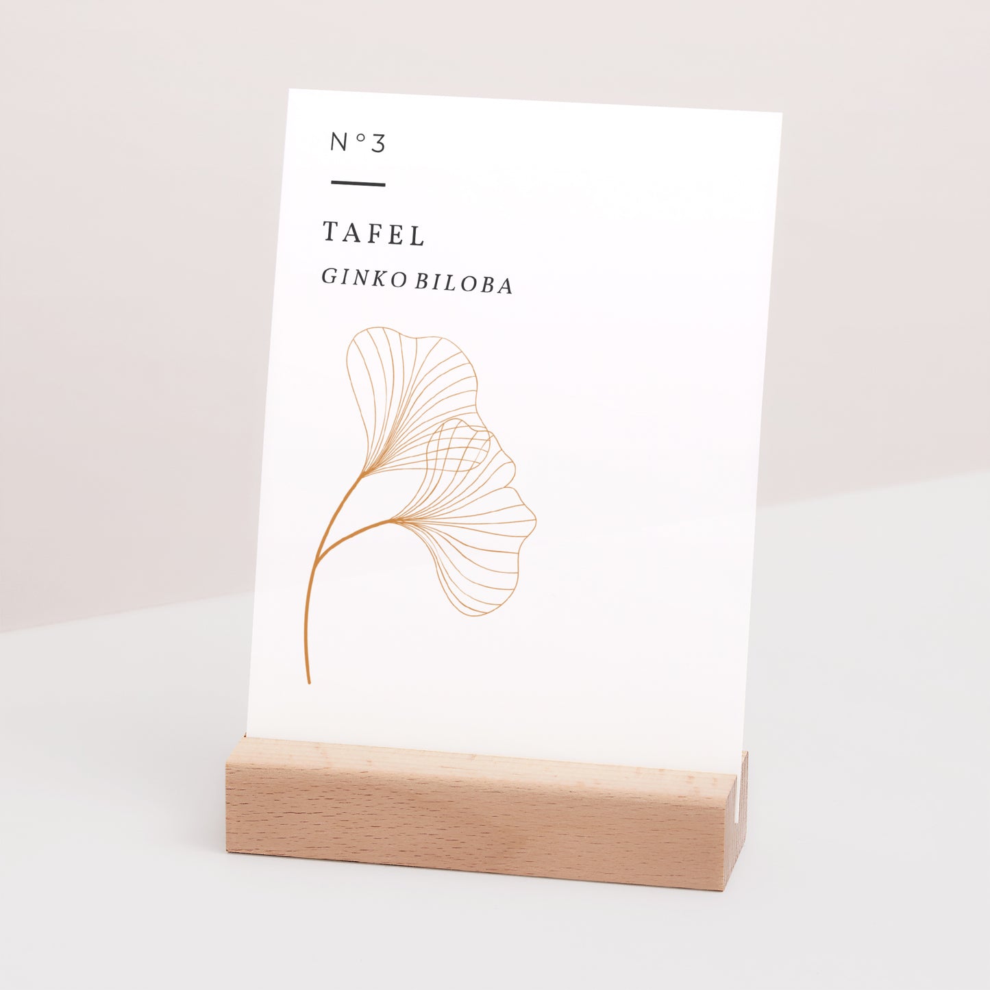 Tafelnummers Huwelijk Rechthoek Ginkgo Biloba, Gouden bladeren foto N° 3