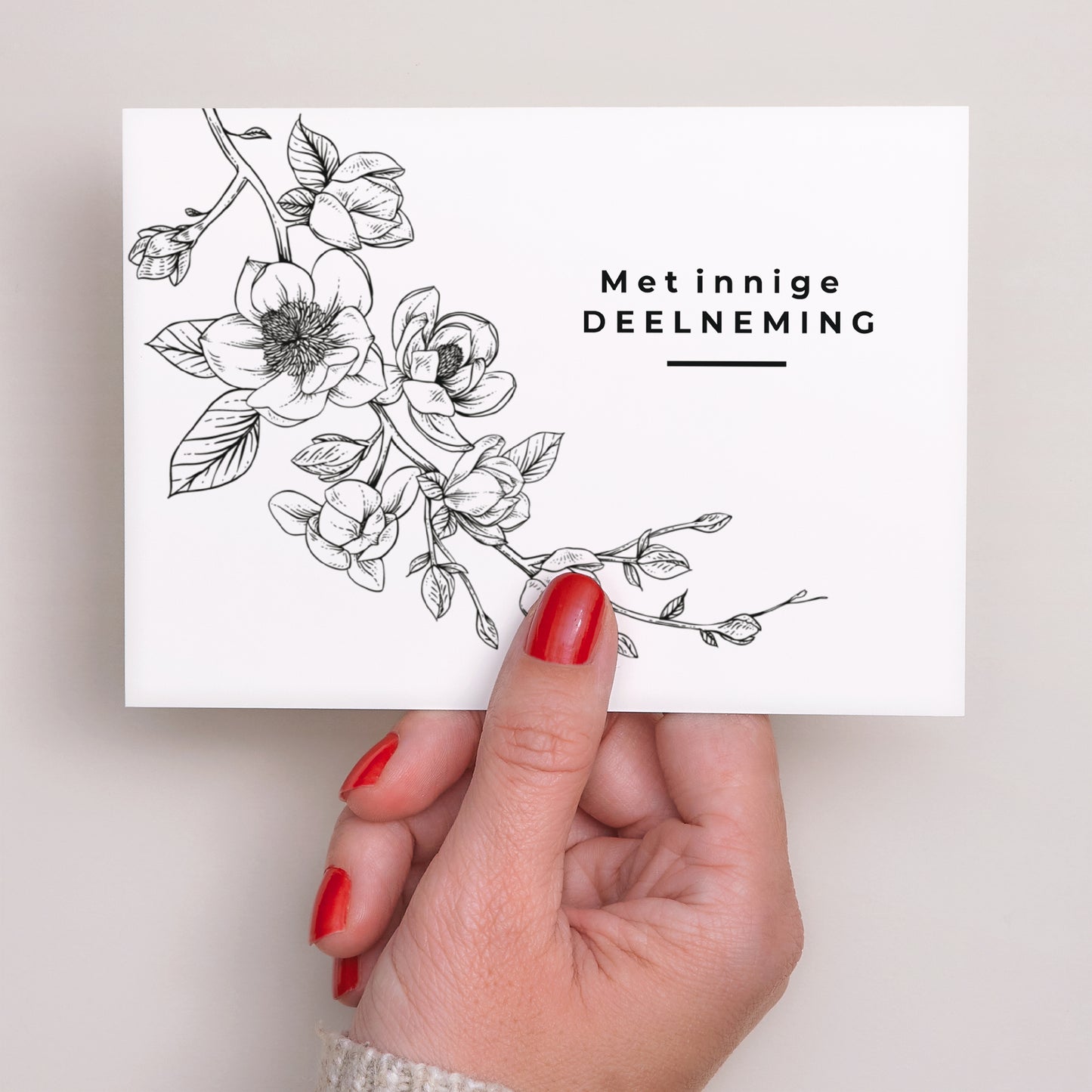 Condoleancekaart Overlijden Landschap Magnolia in de rouw foto N° 3