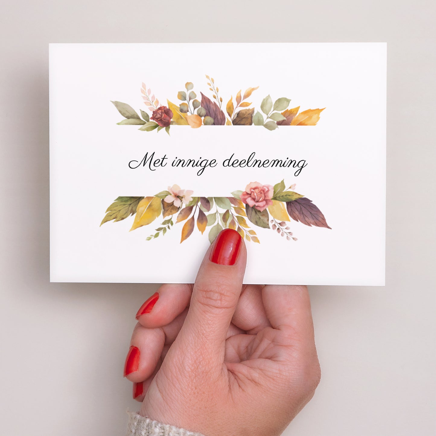 Condoleancekaart Overlijden Landschap Herfstbloemen foto N° 3