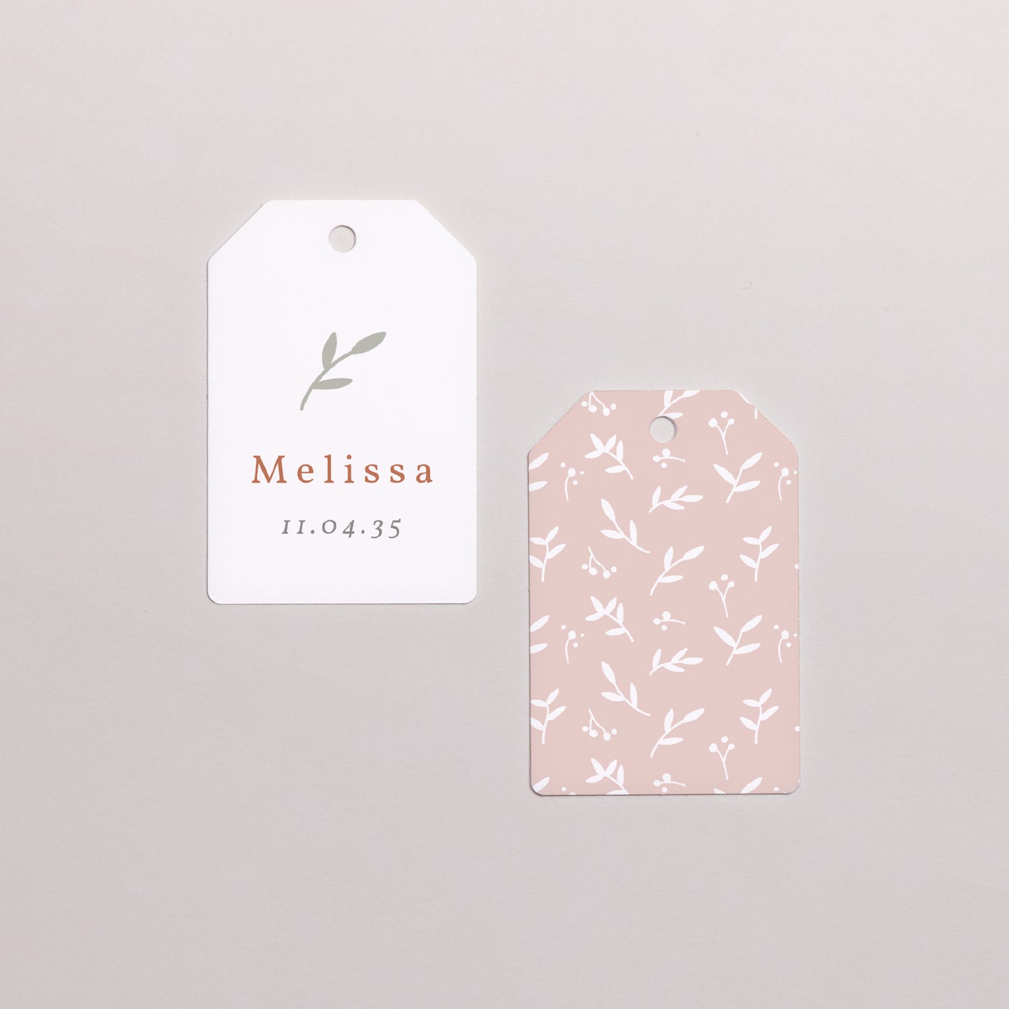Cadeaulabel Geboorte Vlag Brin de bonheur, rose tendresse foto N° 1