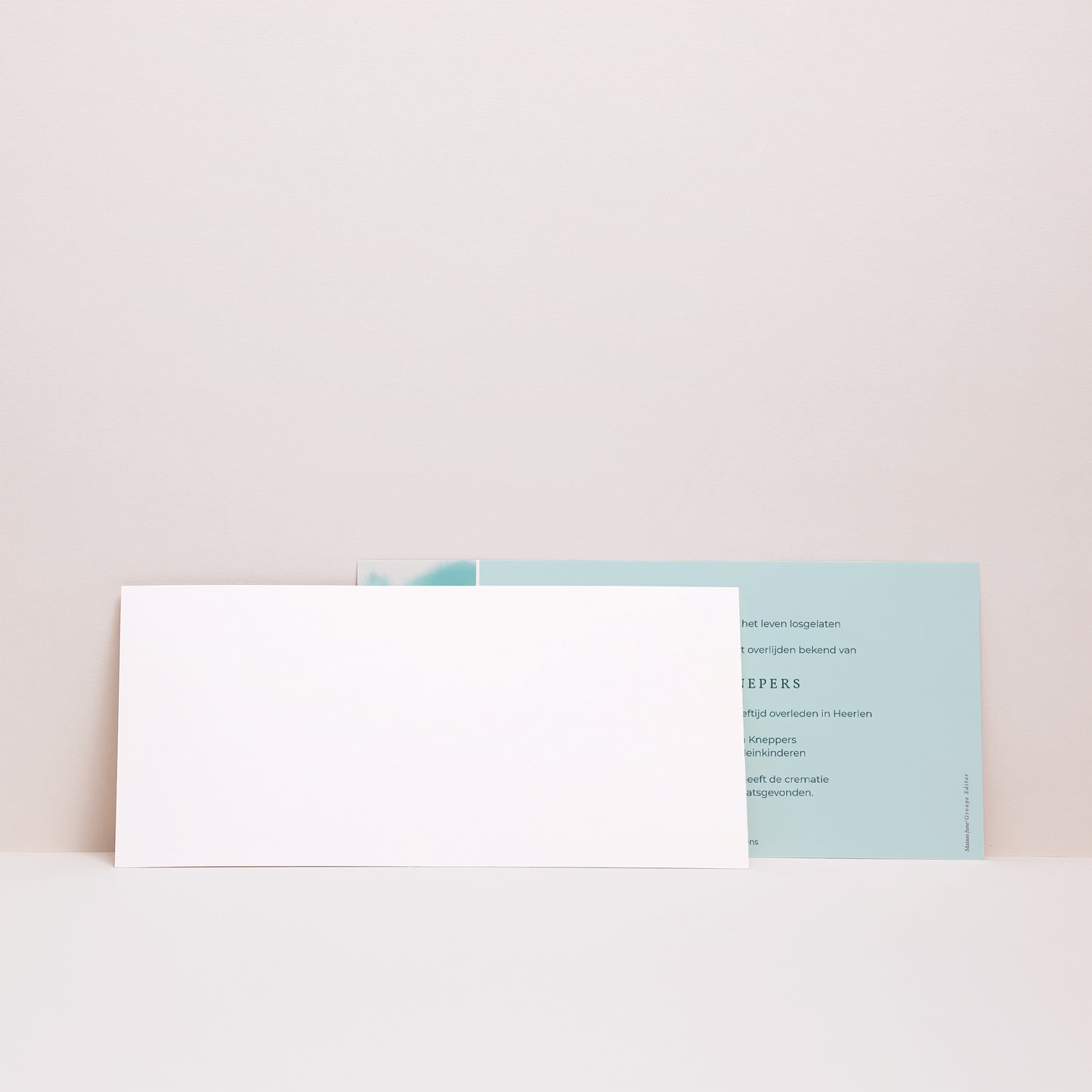 Uitnodigingskaart Overlijden Panoramisch landschap Rustgevend bos foto N° 3