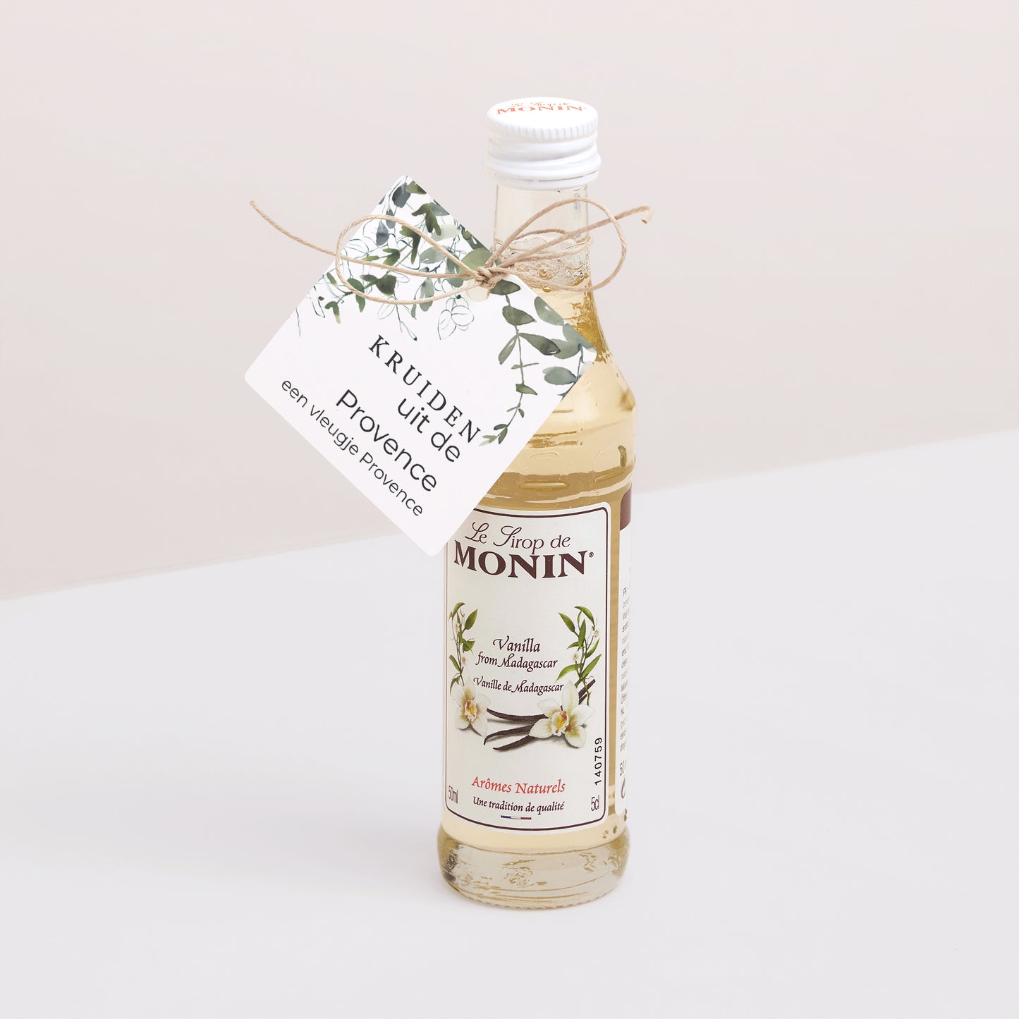 Cadeaulabel Huwelijk Vierkant Bloemen en eucalyptus foto N° 3