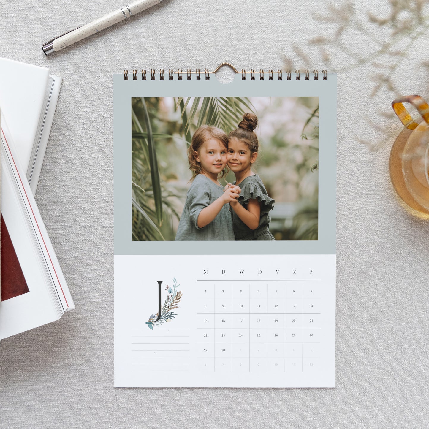 Kalender Eindejaar Muurschildering A4 Wintertuin foto N° 2
