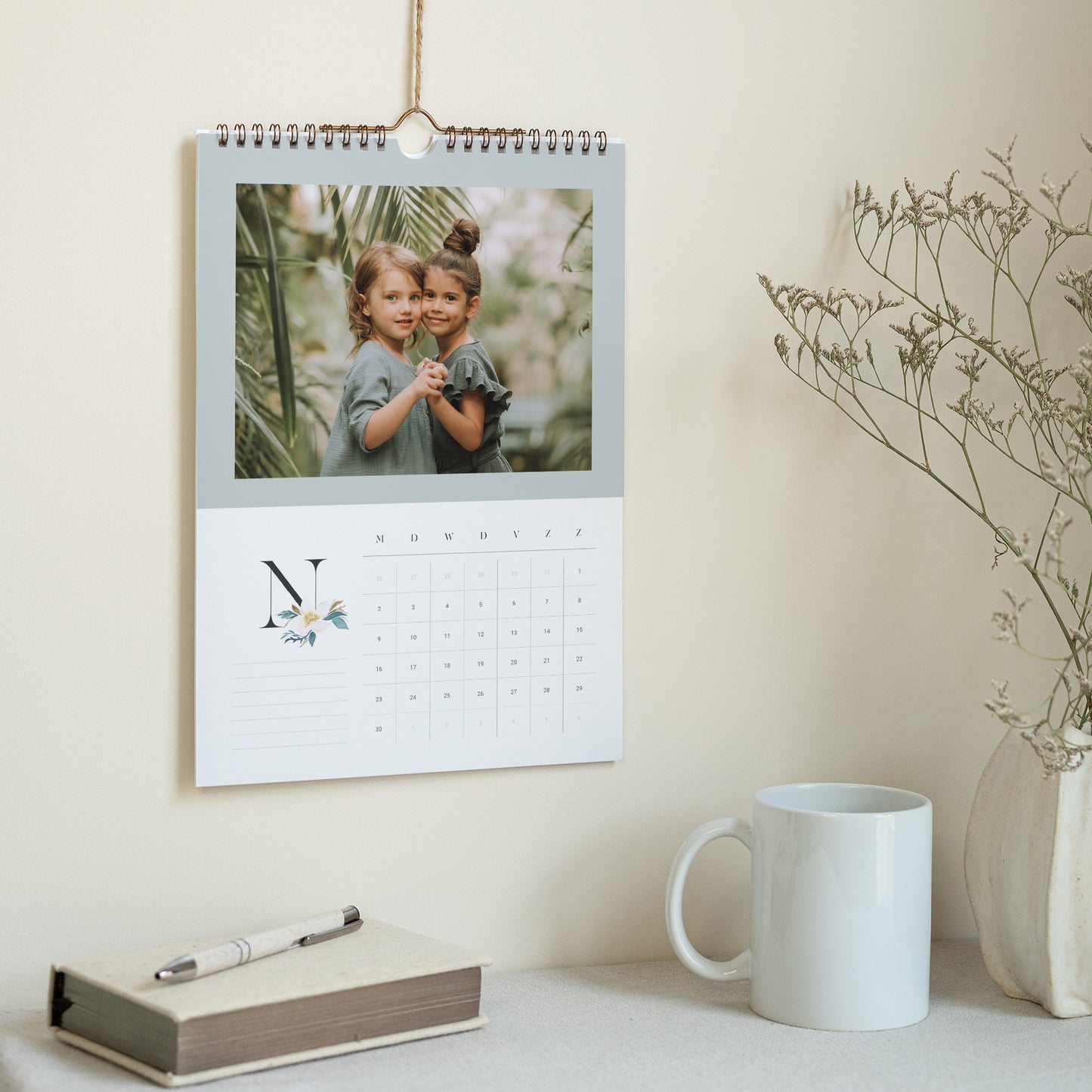 Kalender Eindejaar Muurschildering A4 Wintertuin foto N° 3