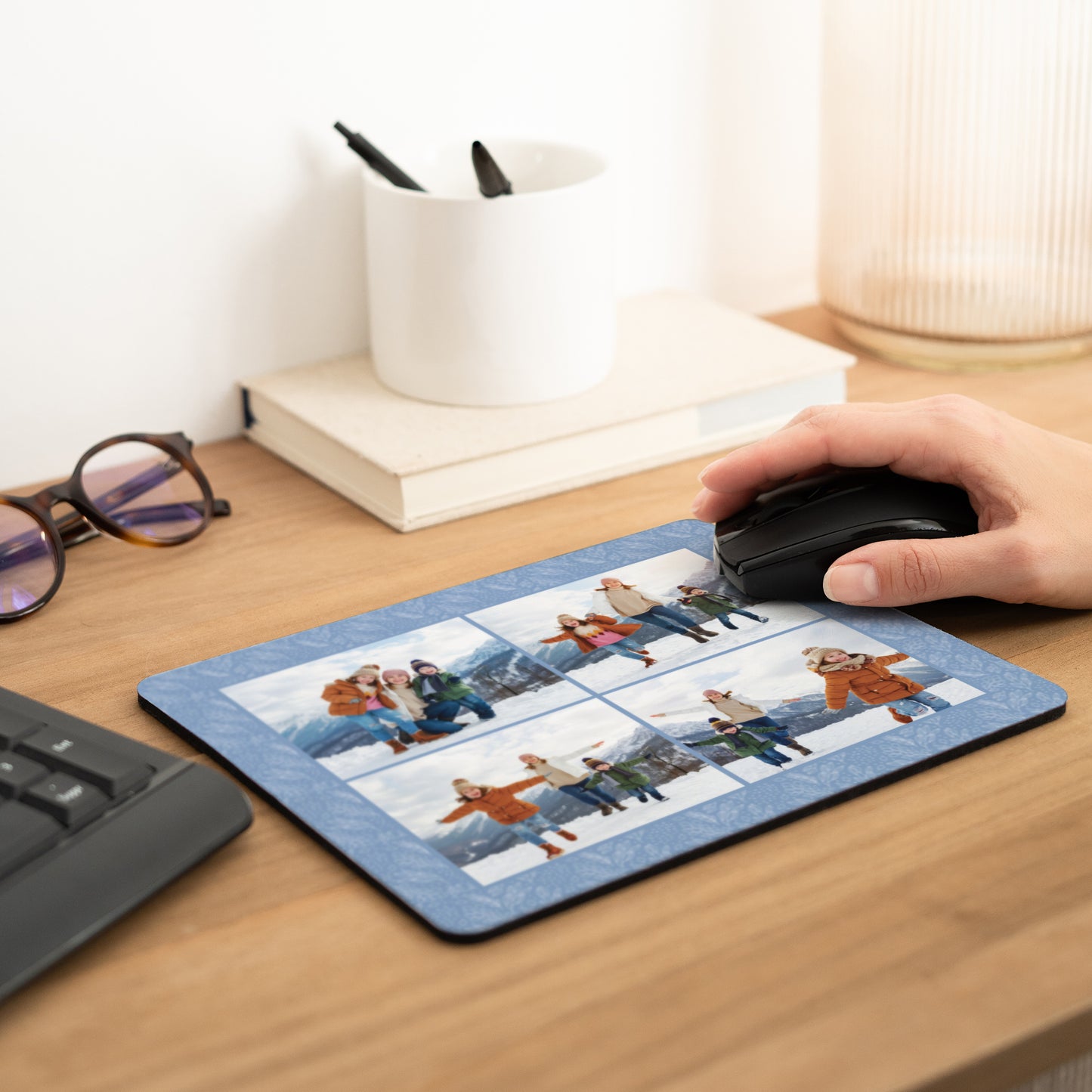 Muismat Eindejaar Rechthoek Bevroren winterpatroon foto N° 2