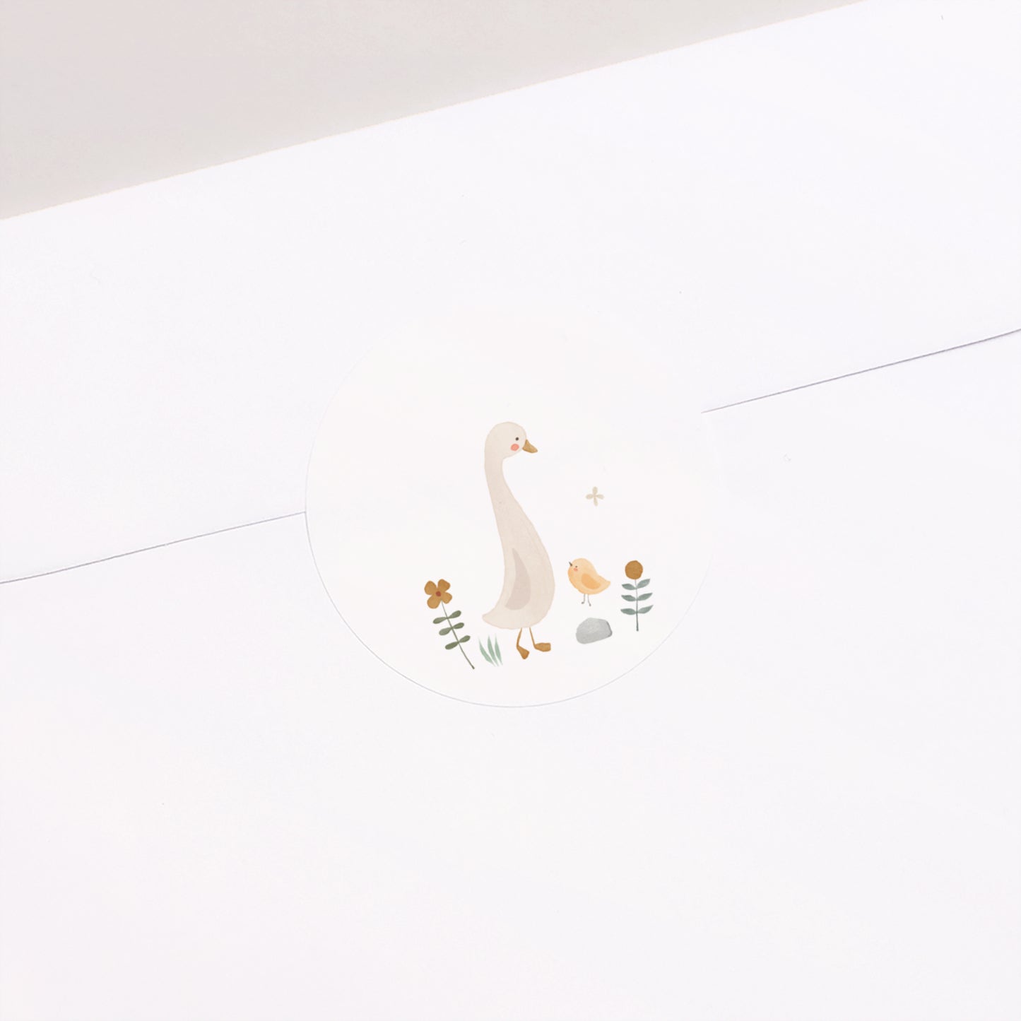 Sticker Geboorte Cirkel Kleine gans foto N° 1