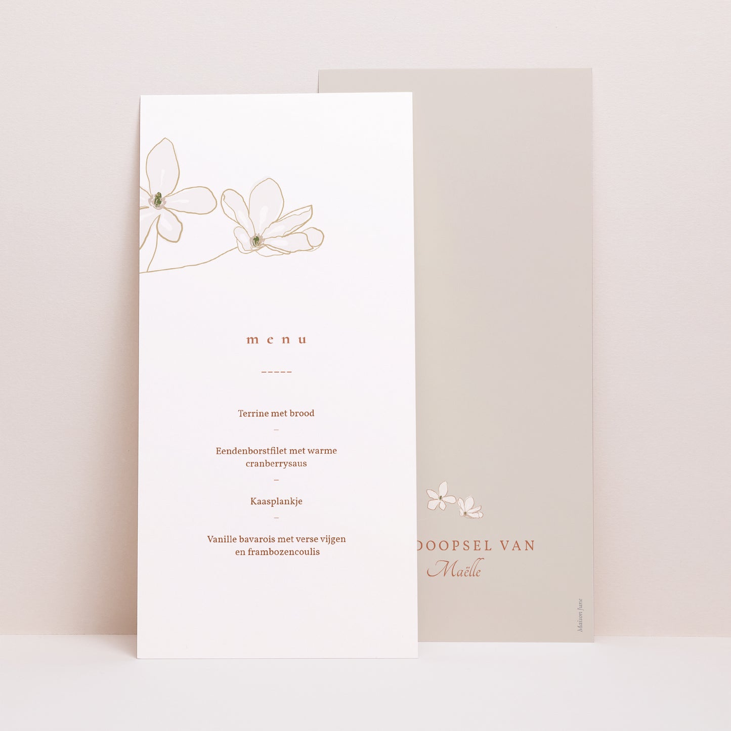 Menukaart Communie Panoramisch portret foto N° 1