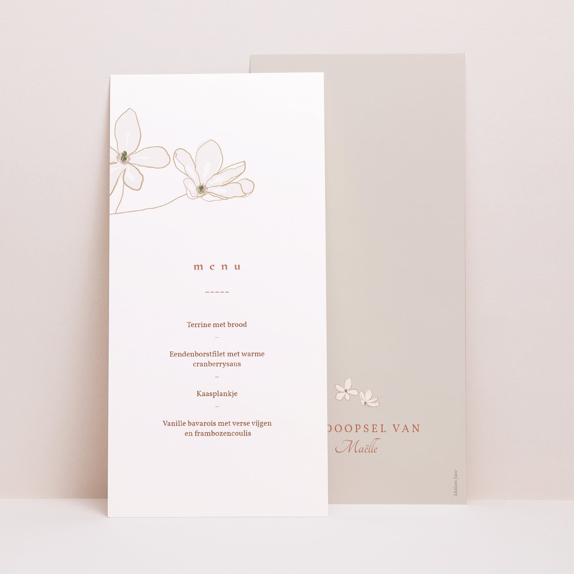 Menukaart Communie Panoramisch portret foto N° 1