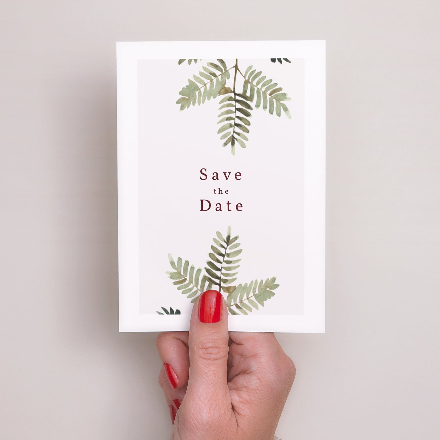 Save the date kaart Huwelijk Portret Bloemenakkoord, Dahlia & Varens foto N° 2