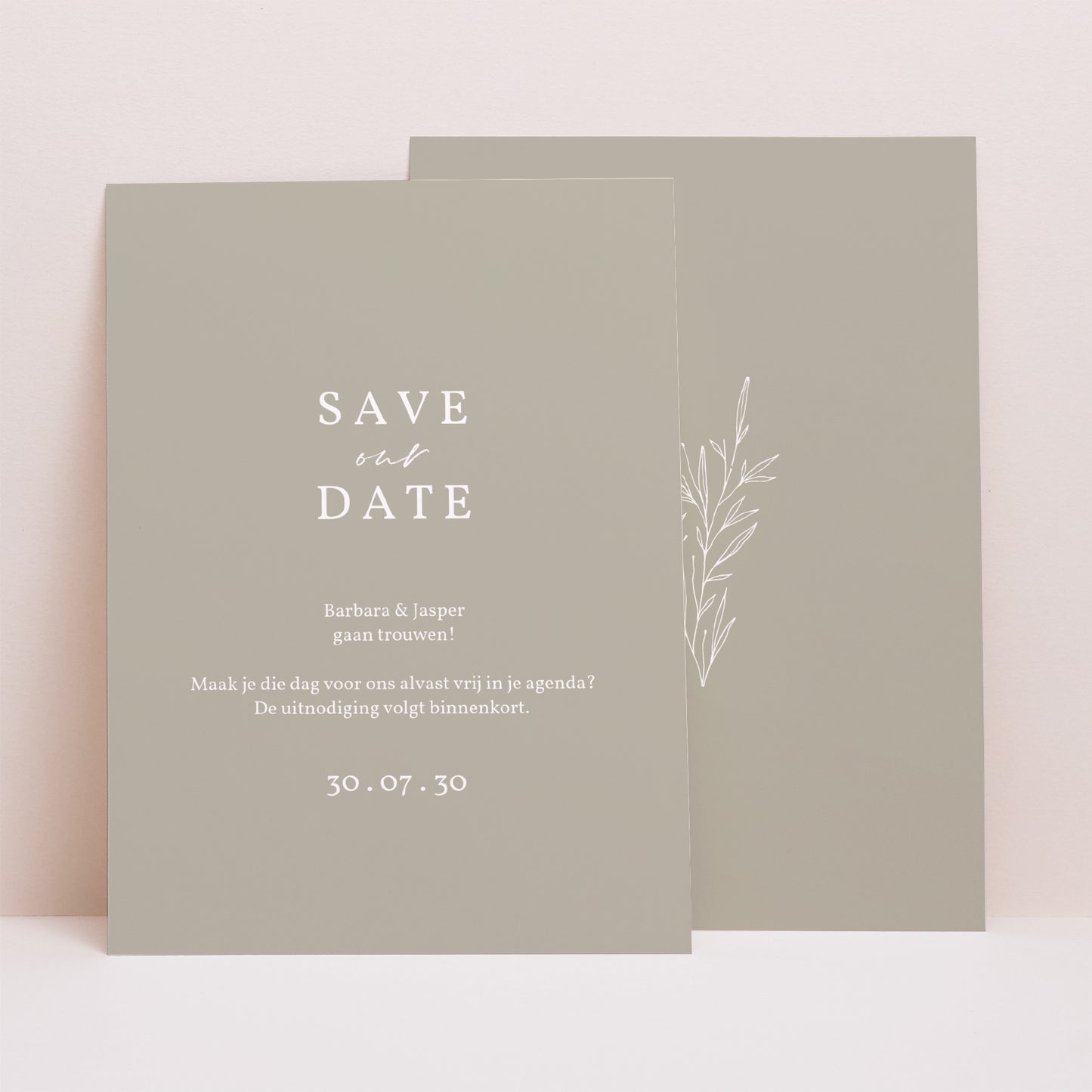 Save the date kaart Huwelijk Portret Je pastel foto N° 1