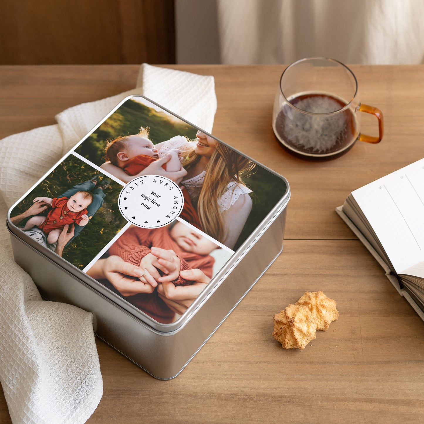 Metalen doos Objecten Vierkant Foto's en herinneringen foto N° 2