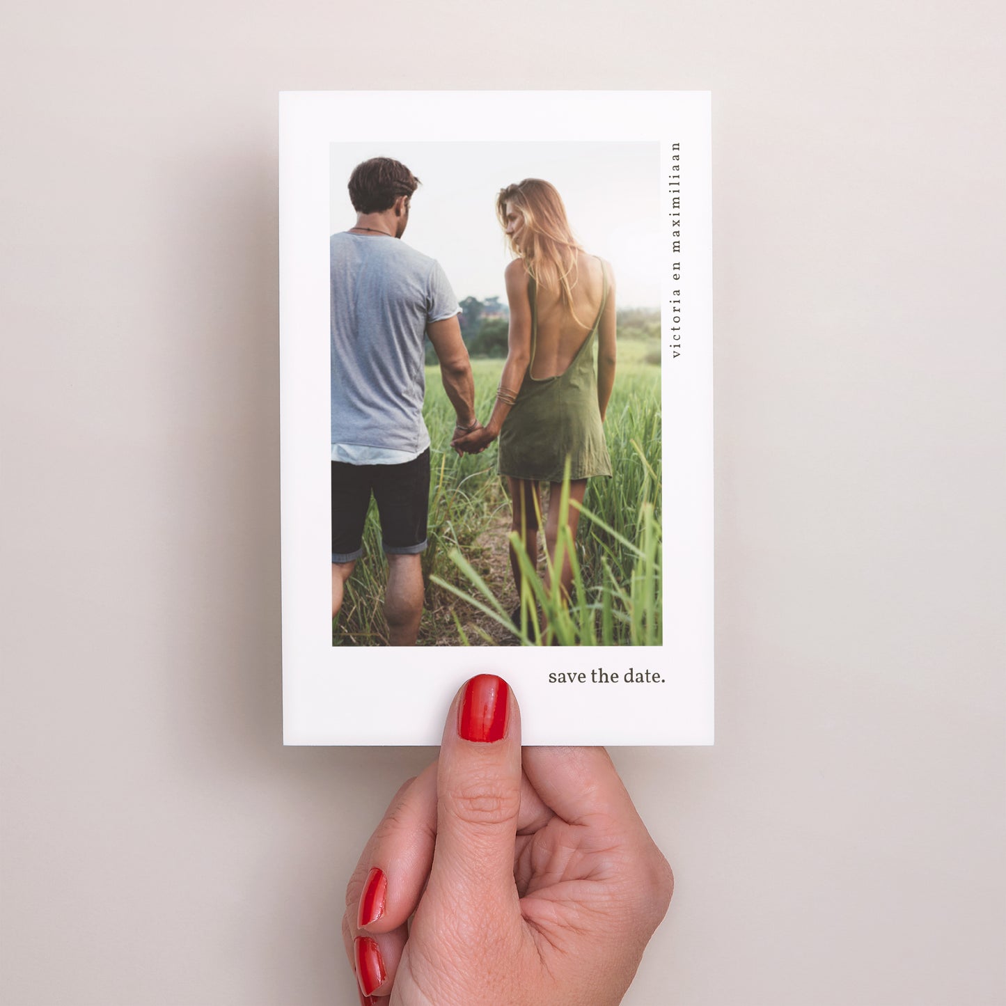 Save the date kaart Huwelijk Portret Neo Platteland foto N° 2