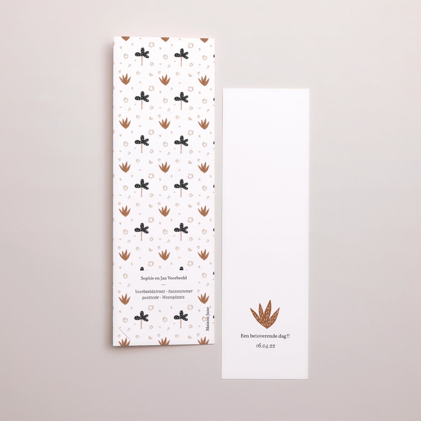 Uitnodigingskaart Geboorte Fotocabine bladwijzer Koning van de Jungle foto N° 3