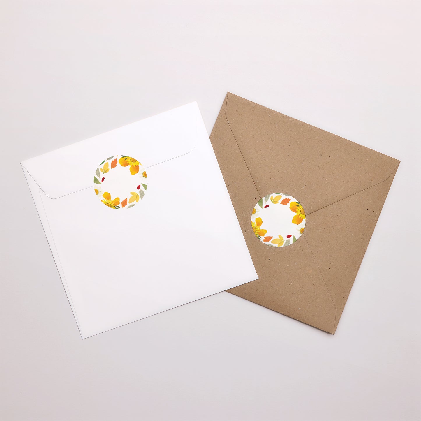 Sticker Geboorte Cirkel Herbarium, zomerkrans & label foto N° 1