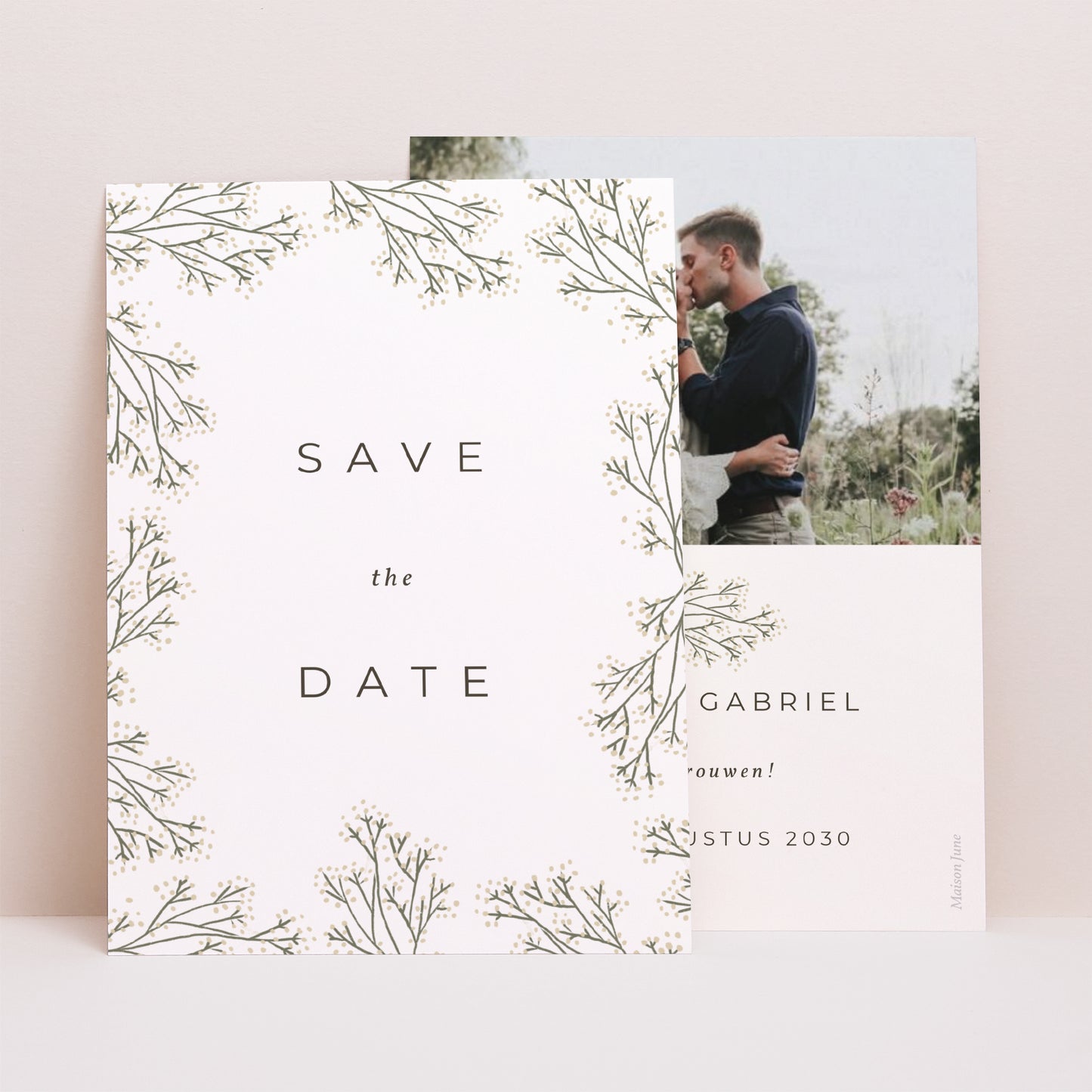 Save the date kaart Huwelijk Portret Luberon foto N° 1