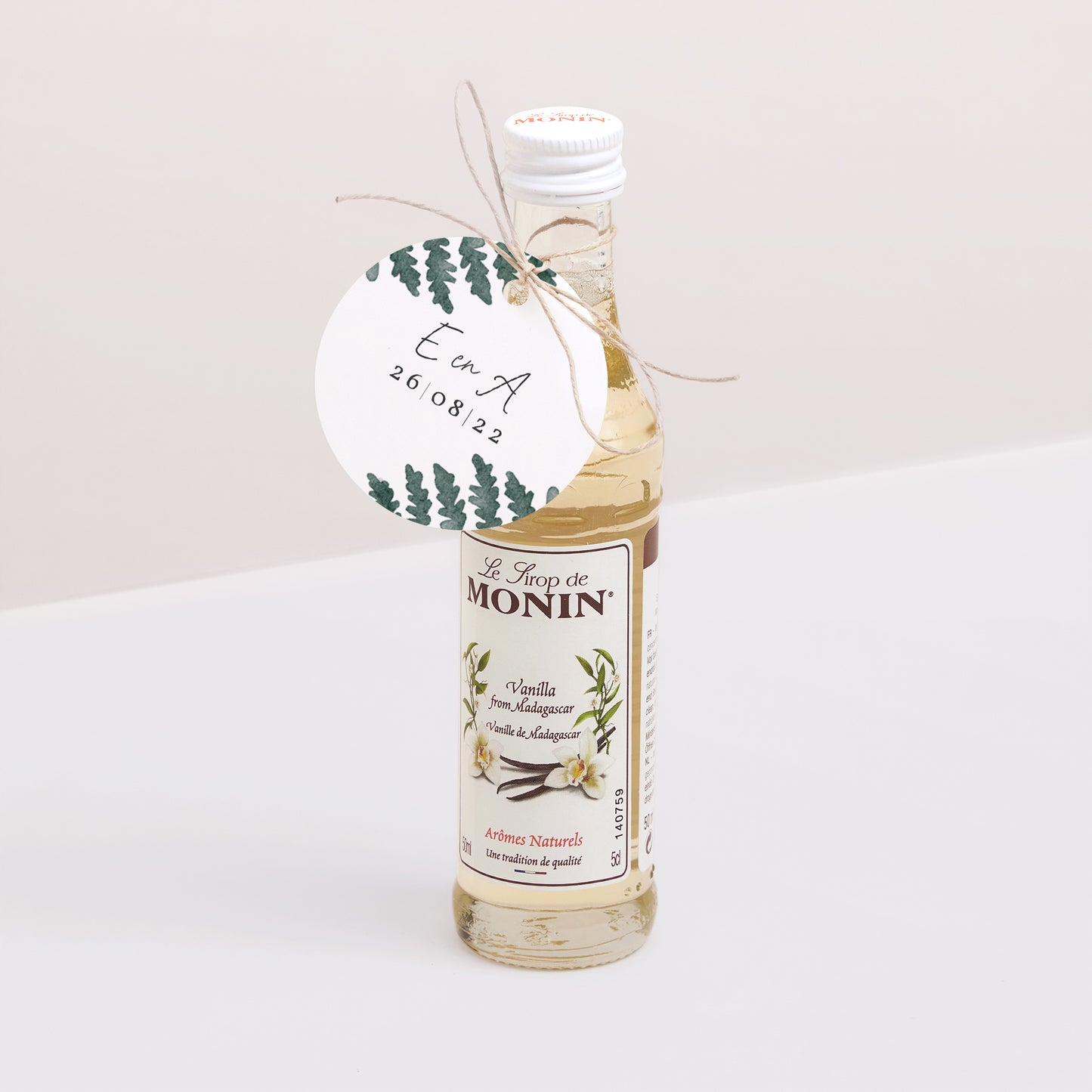 Cadeaulabel Huwelijk Ronde Aquarel varen foto N° 3