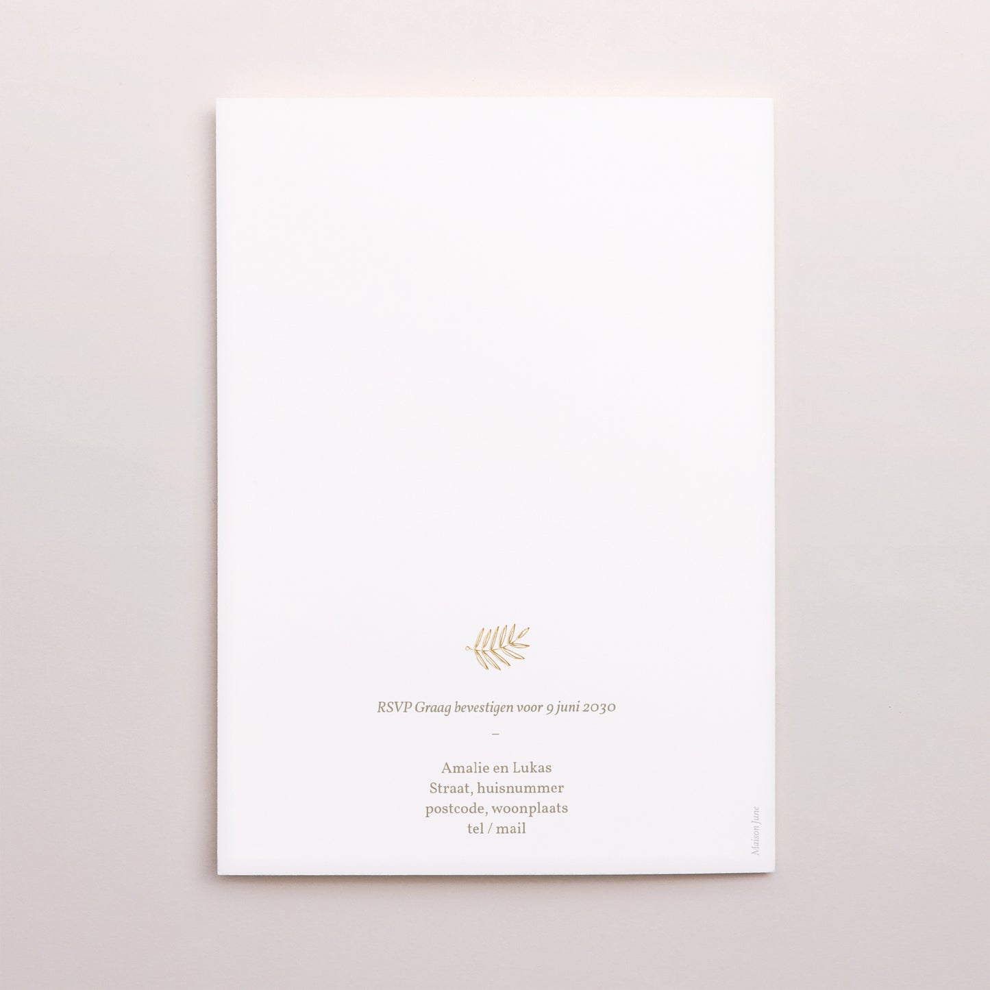 Uitnodigingskaart Huwelijk Portret dubbele vouw Gouden kroon foto N° 3