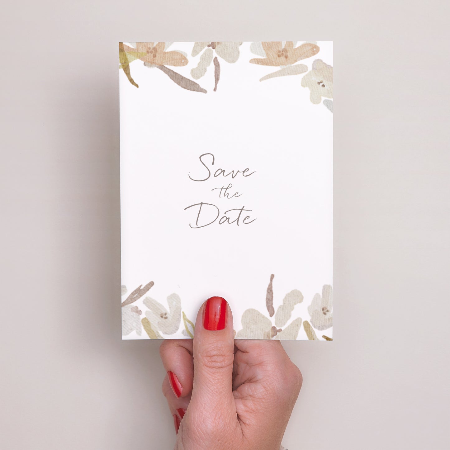 Save the date kaart Huwelijk Portret Aquarel bloemenkrans foto N° 2