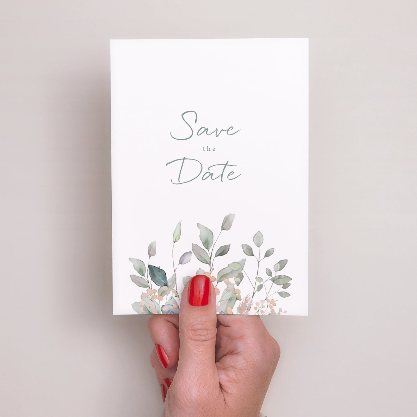 Save the date kaart Huwelijk Portret Pastel bloemen foto N° 2