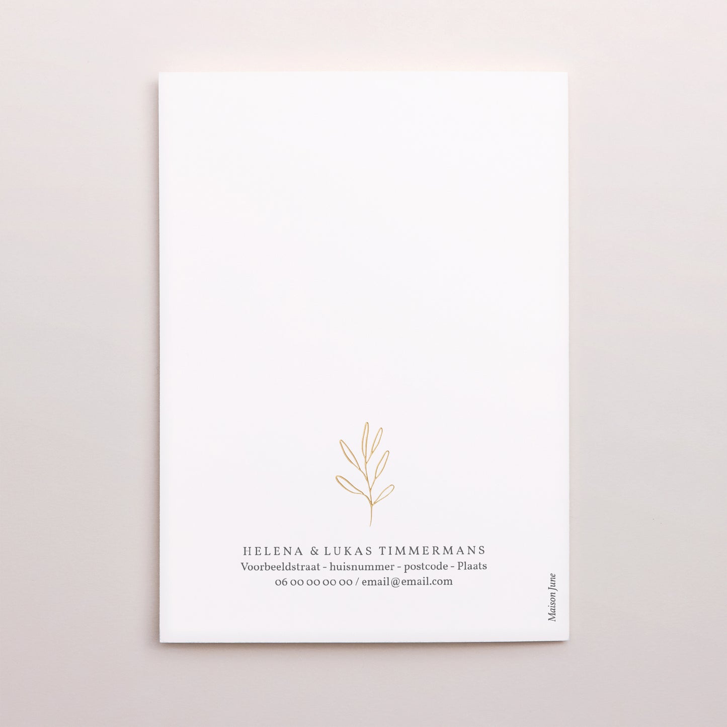 Uitnodigingen Huwelijksverjaardag Portret dubbele vouw Romantische tak II foto N° 3