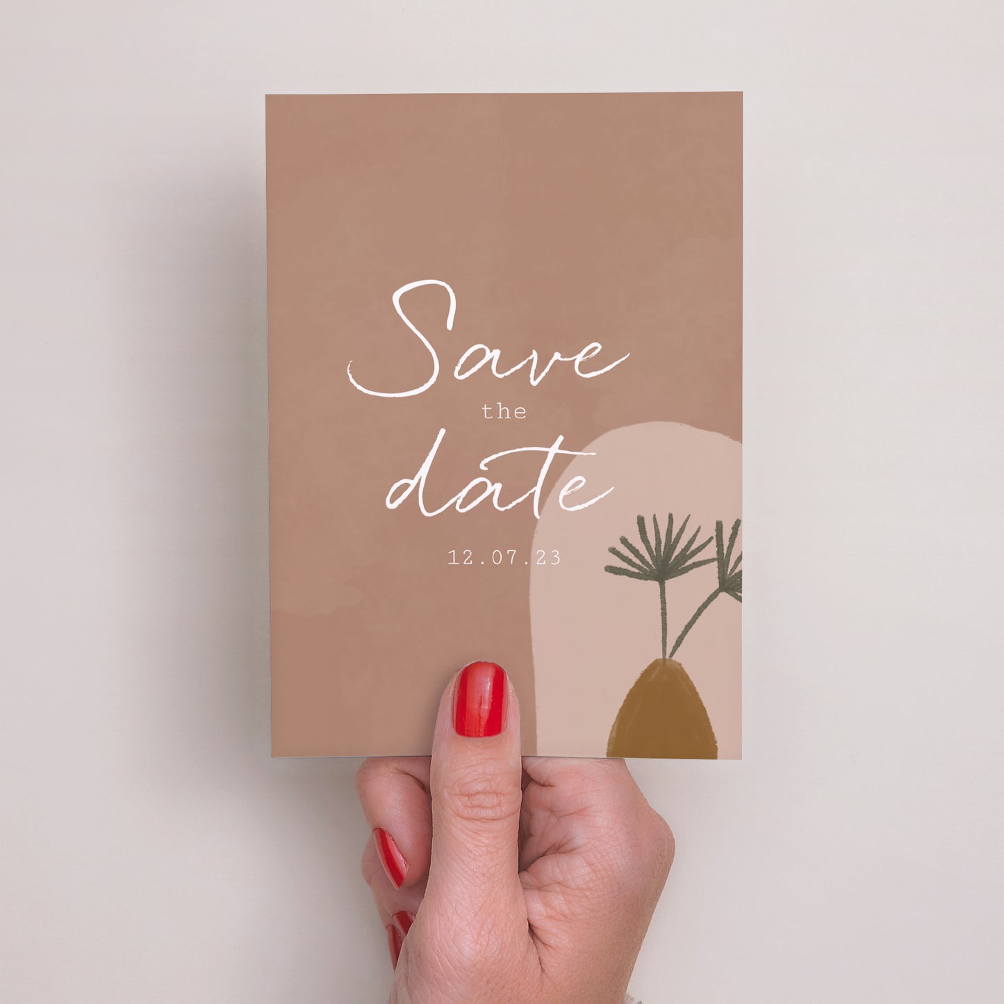 Save the date kaart Huwelijk Portret Boho echtpaar om samen te stellen foto N° 2