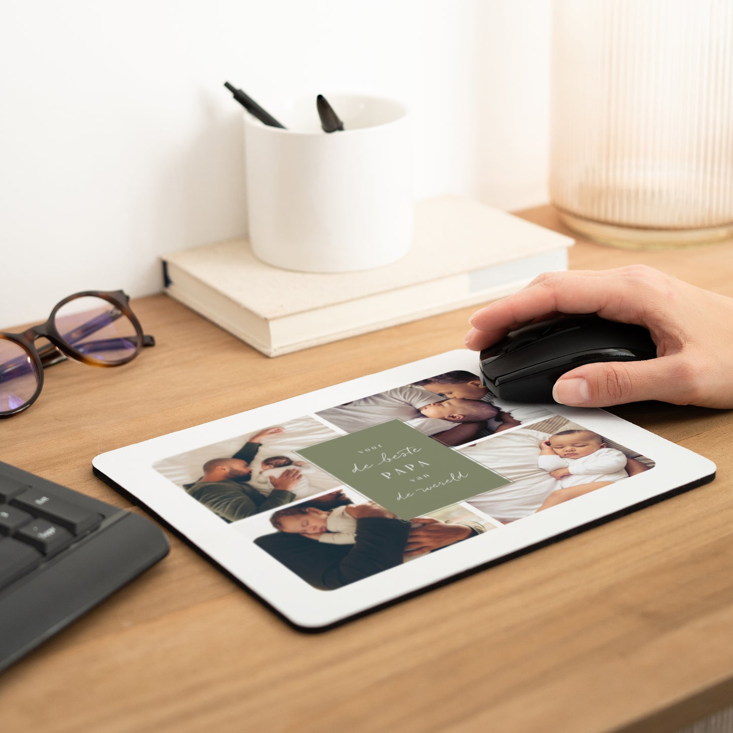 Muismat Objecten Rechthoek De beste papa ter wereld - Kaki foto N° 2