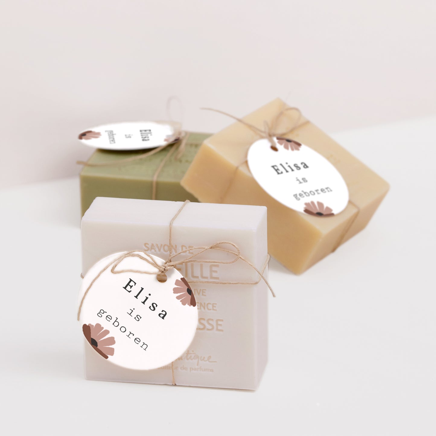 Cadeaulabel Geboorte Ronde Liberty accordeon meisje foto N° 2