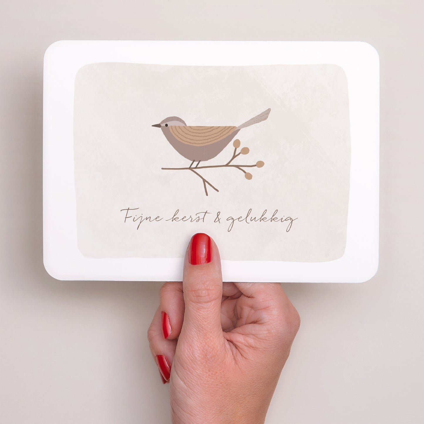 Kerstkaart Eindejaar Landschap, afgeronde randen De geluksvogel foto N° 3