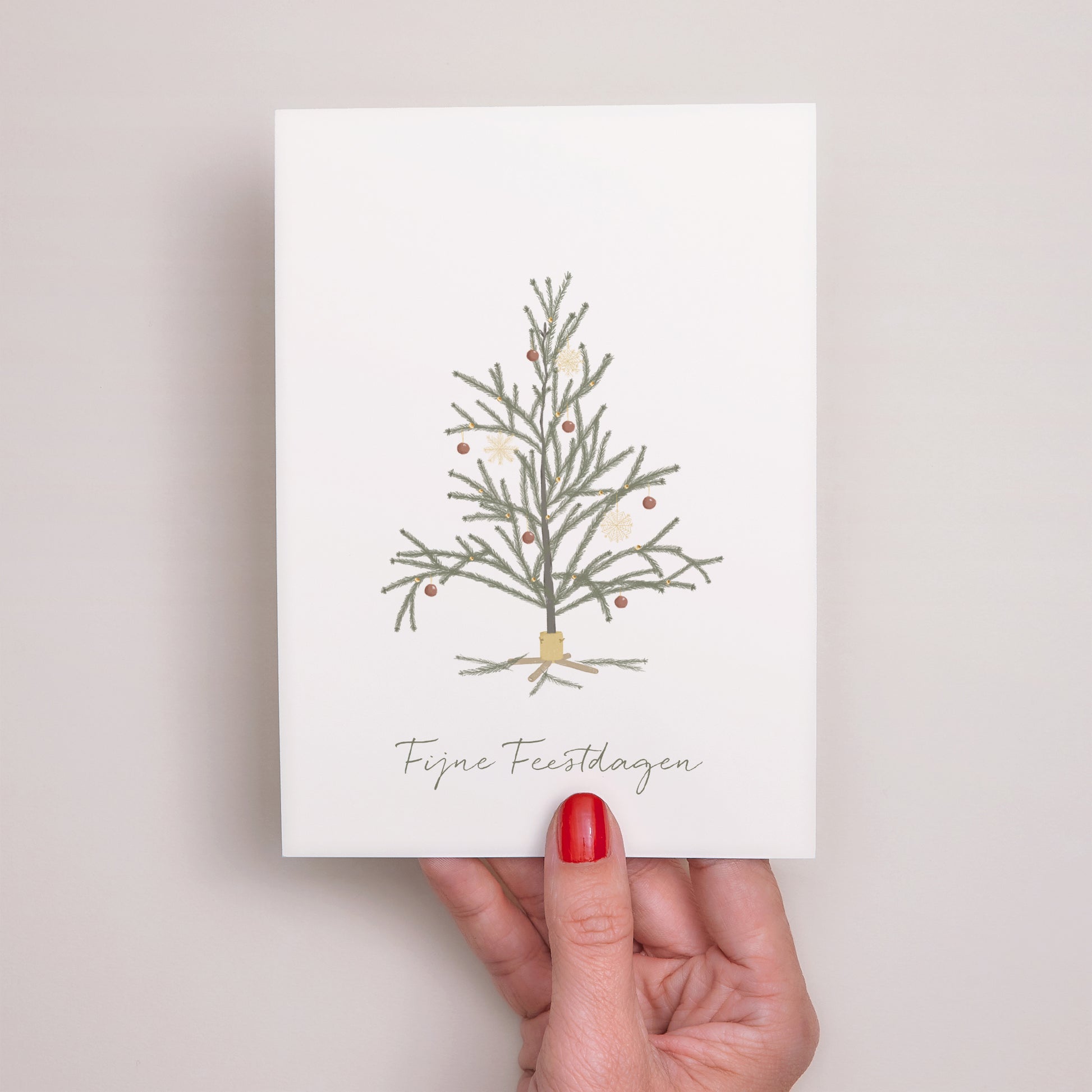 Kerstkaart Eindejaar Sparrenontwerp foto N° 2