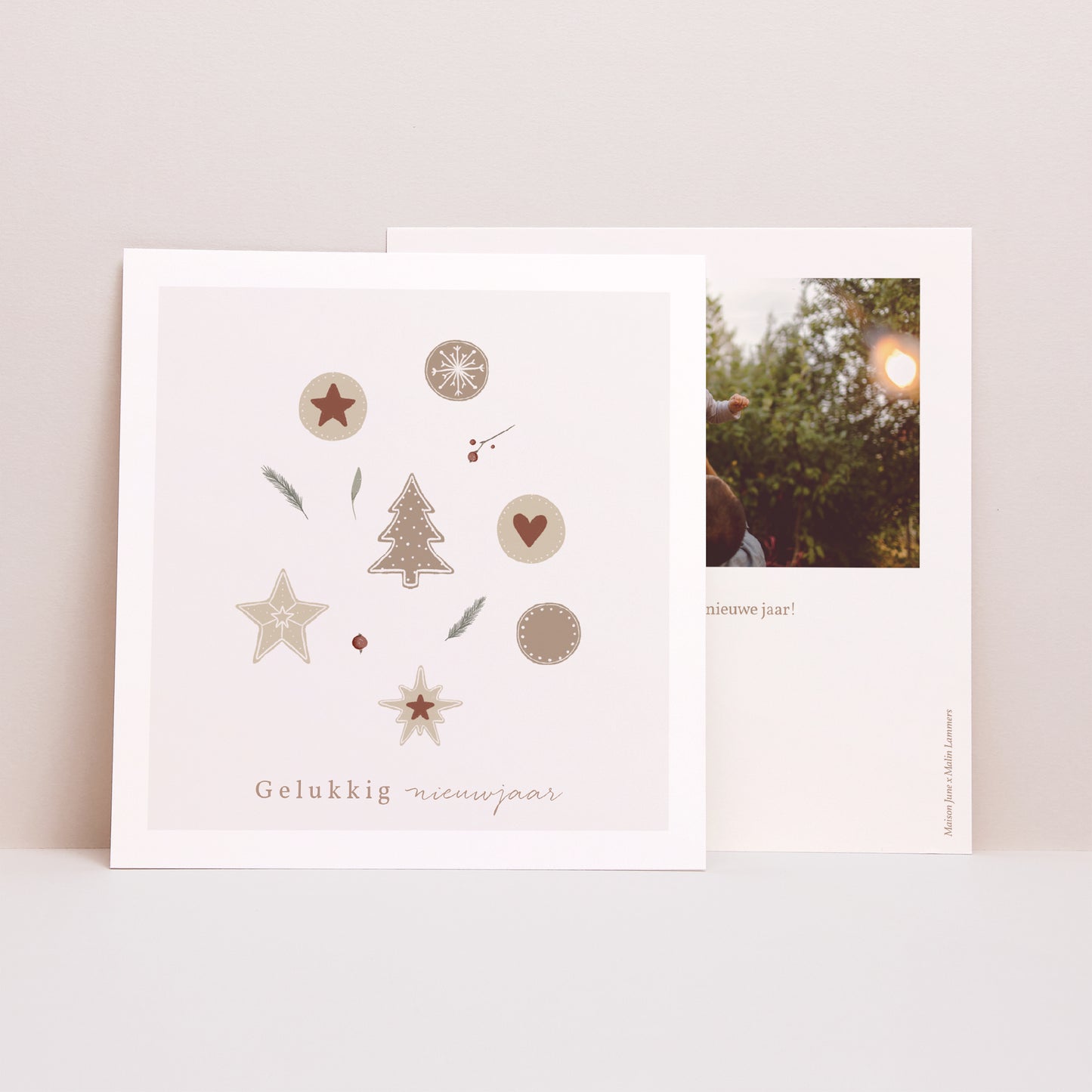 Kerstkaart Eindejaar Vierkant Cookies Ontwerp foto N° 1