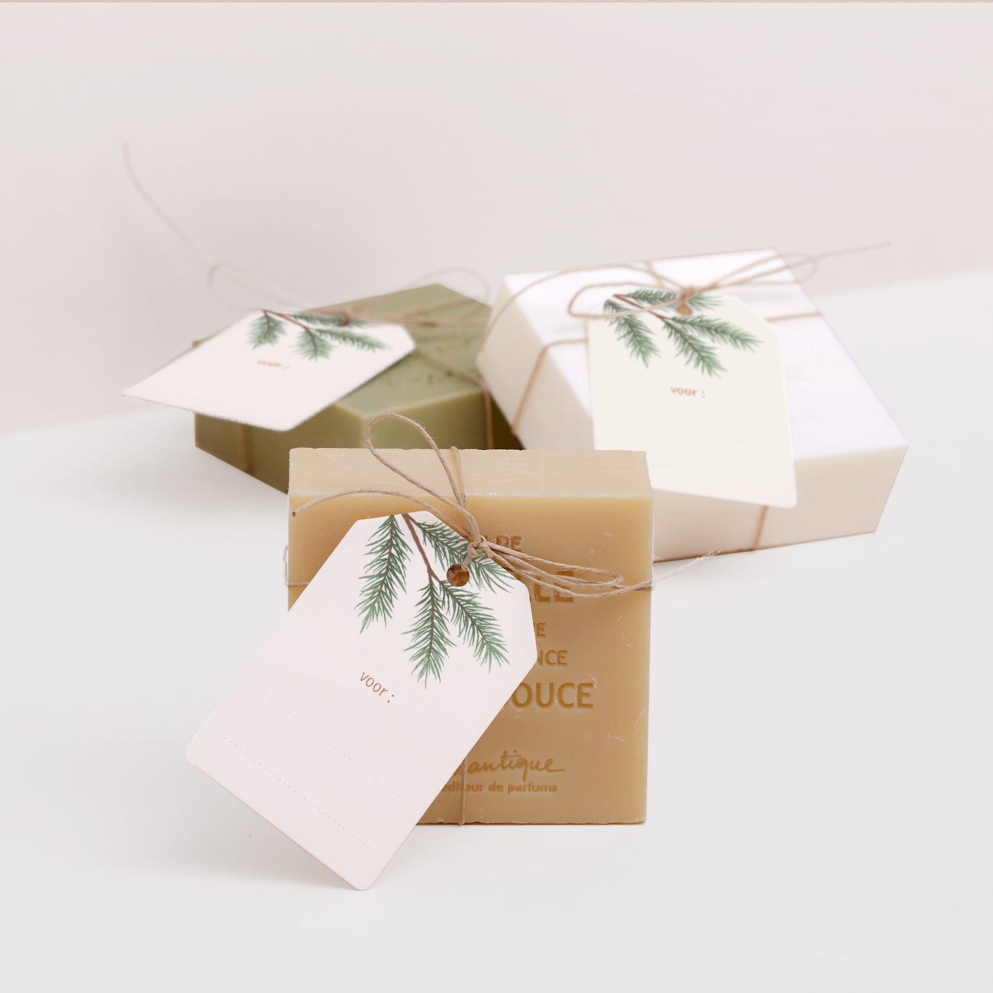 Cadeaulabel Eindejaar Vlag Kerstboomtakken foto N° 2