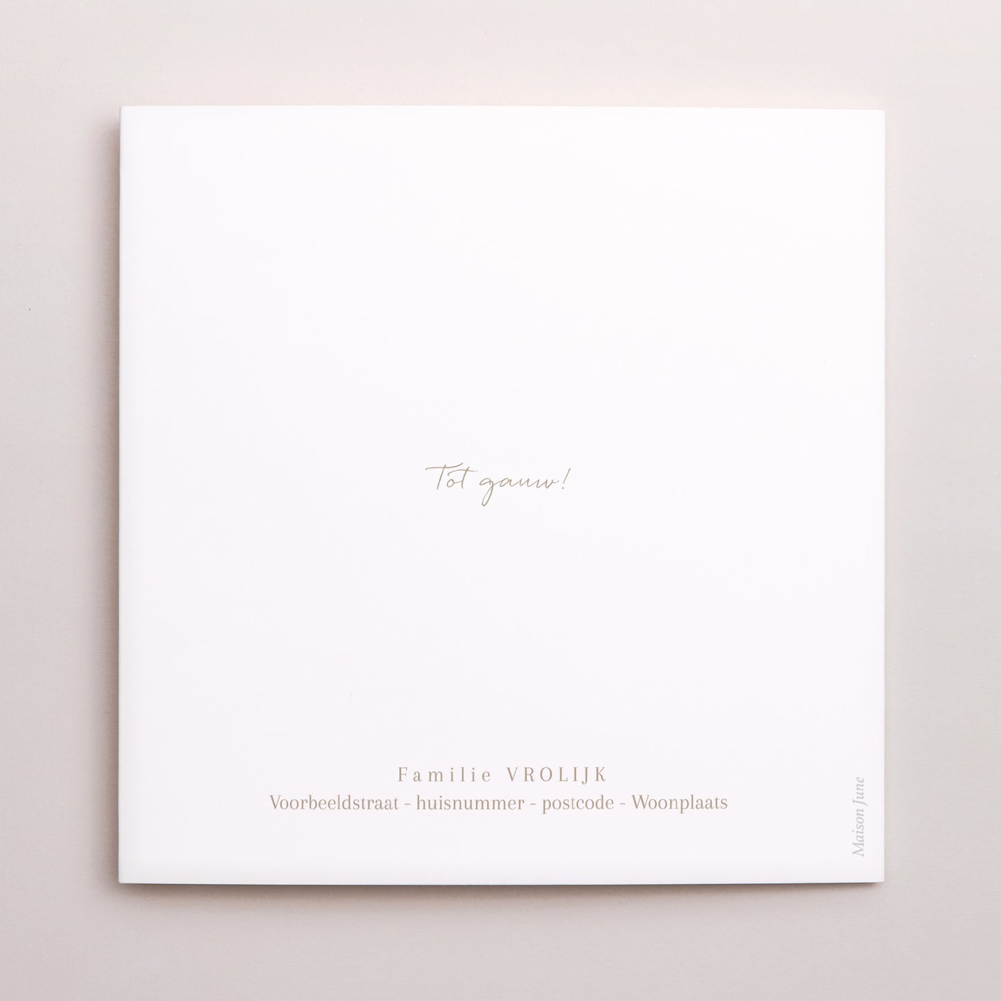 Uitnodigingskaart Geboorte Dubbel vierluik Natuurlijk kraftportret foto N° 3