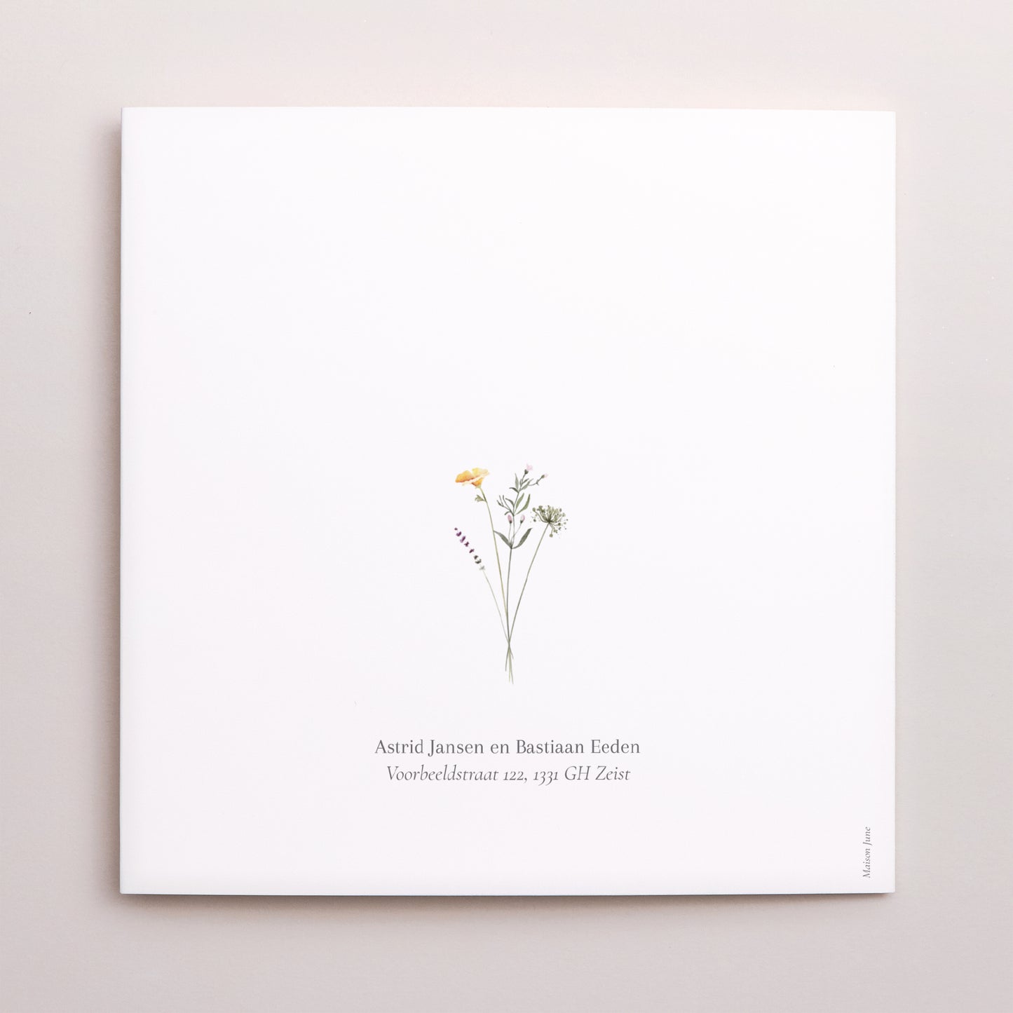 Uitnodigingskaart Huwelijk Dubbel vierluik Kleine bloemenkrans foto N° 3