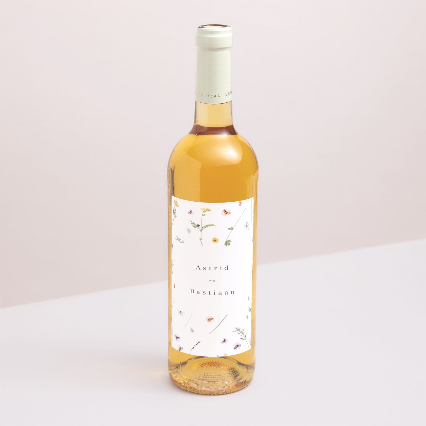 Flesetiket Huwelijk Portret Kleine bloemenkrans foto N° 1