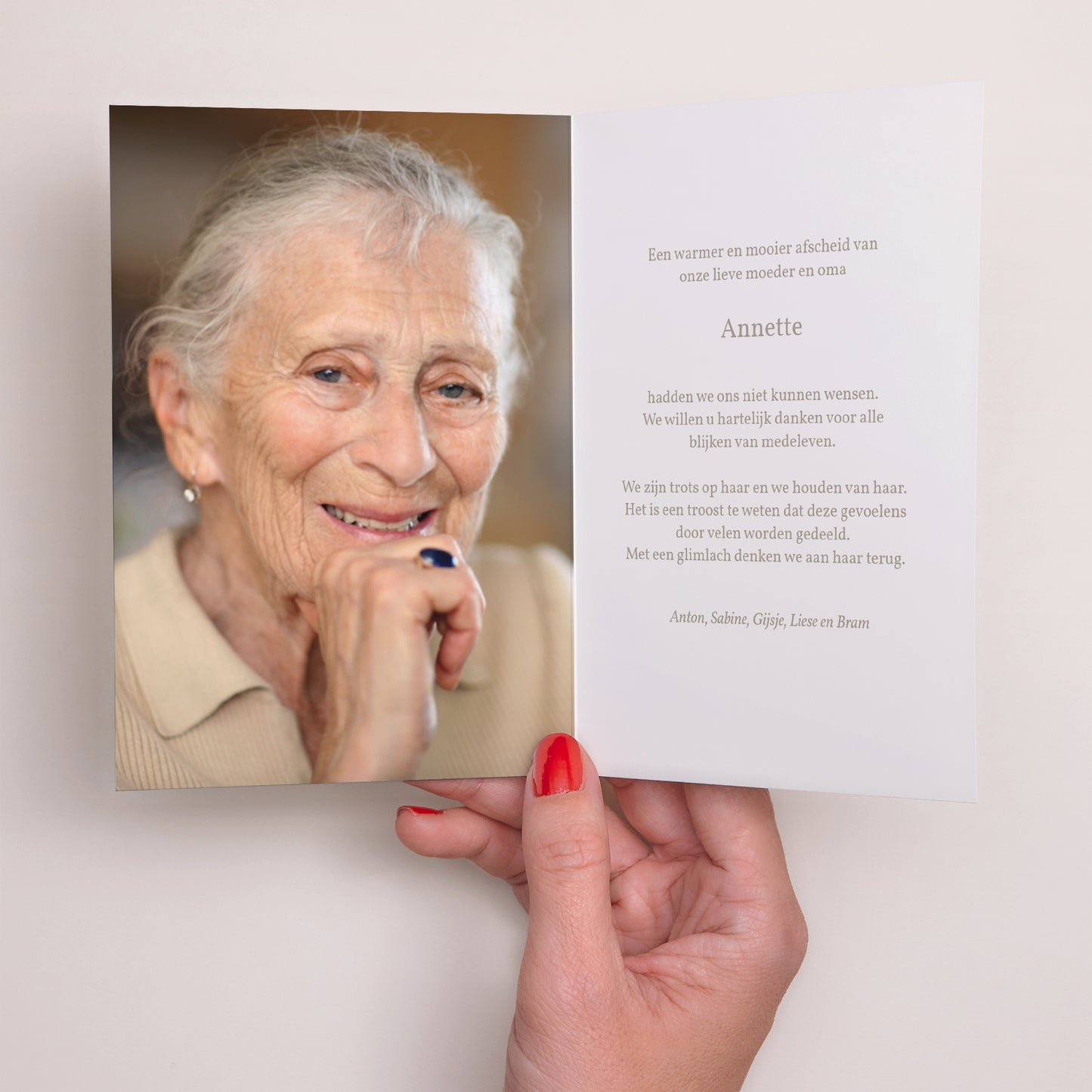 Bedankkaart Overlijden Dubbel portretvenster Madeliefjes van hoop foto N° 2