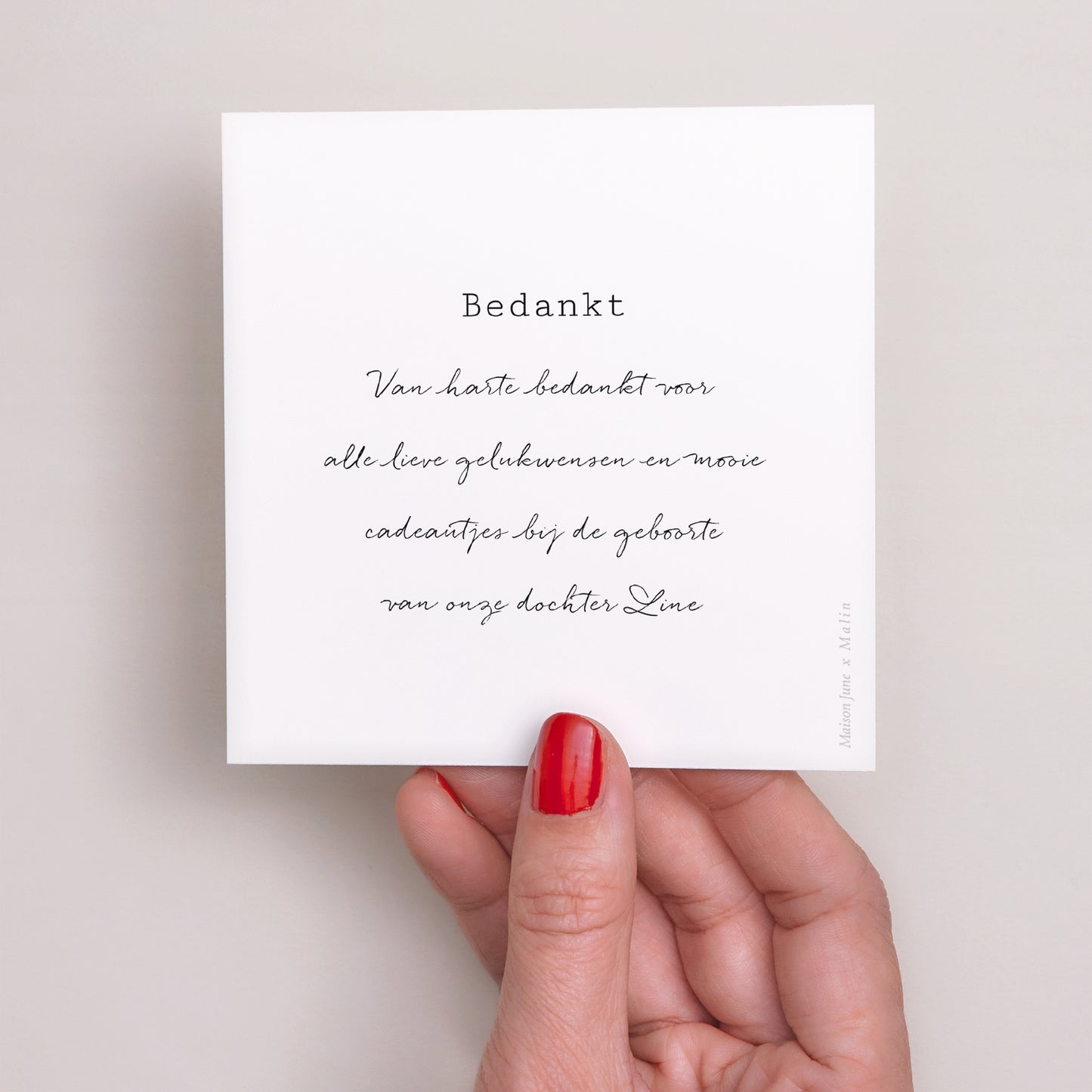 Bedankkaart Geboorte Vierkant Mooi madeliefje foto N° 3