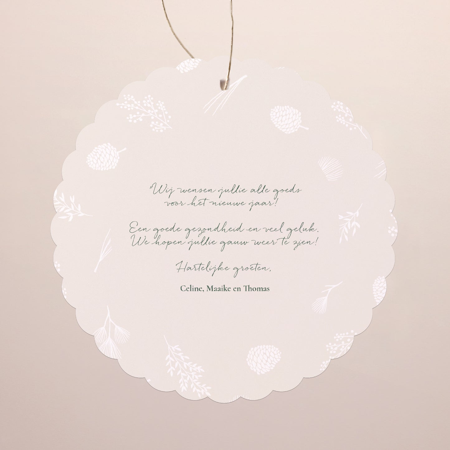 Kerstkaart Eindejaar Om op te hangen. Tedere kerst foto N° 2