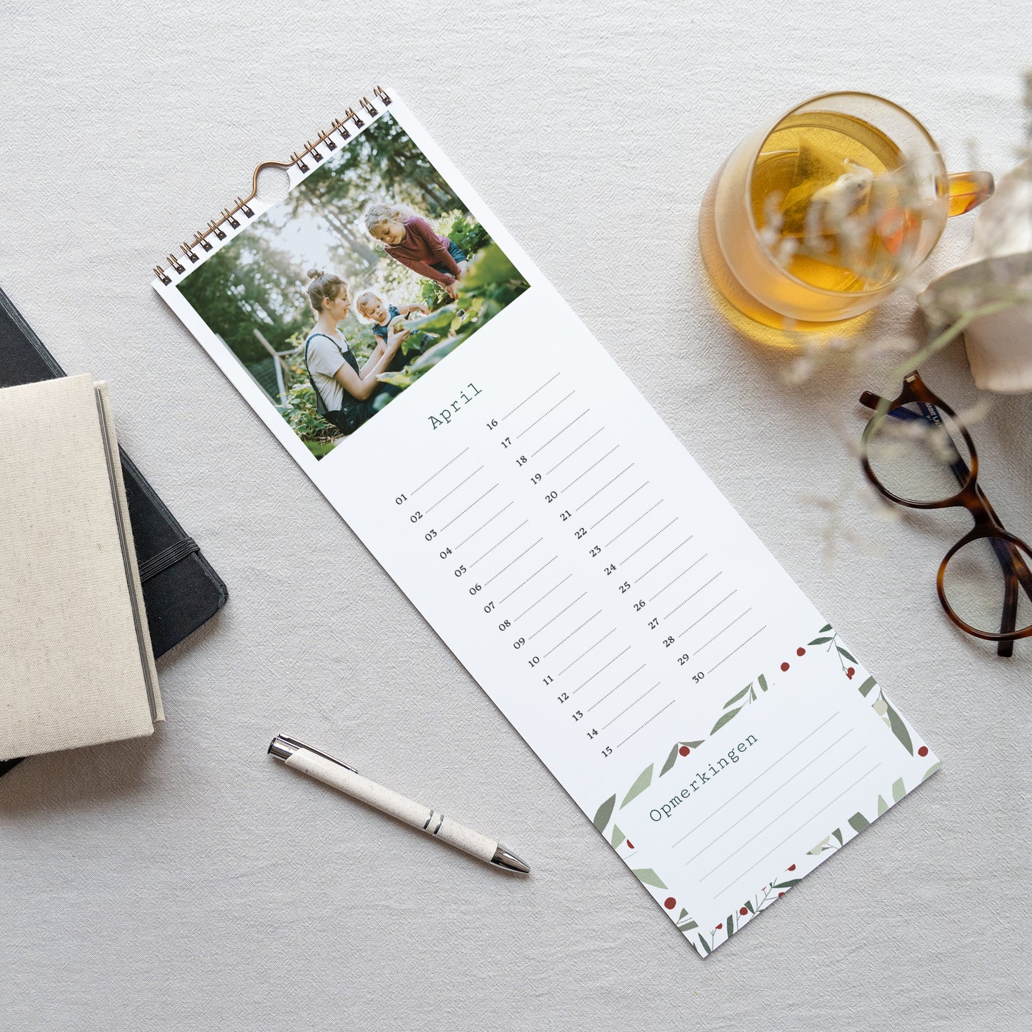 Kalender Eindejaar Perpetueel kerstmotief, groene tinten foto N° 3