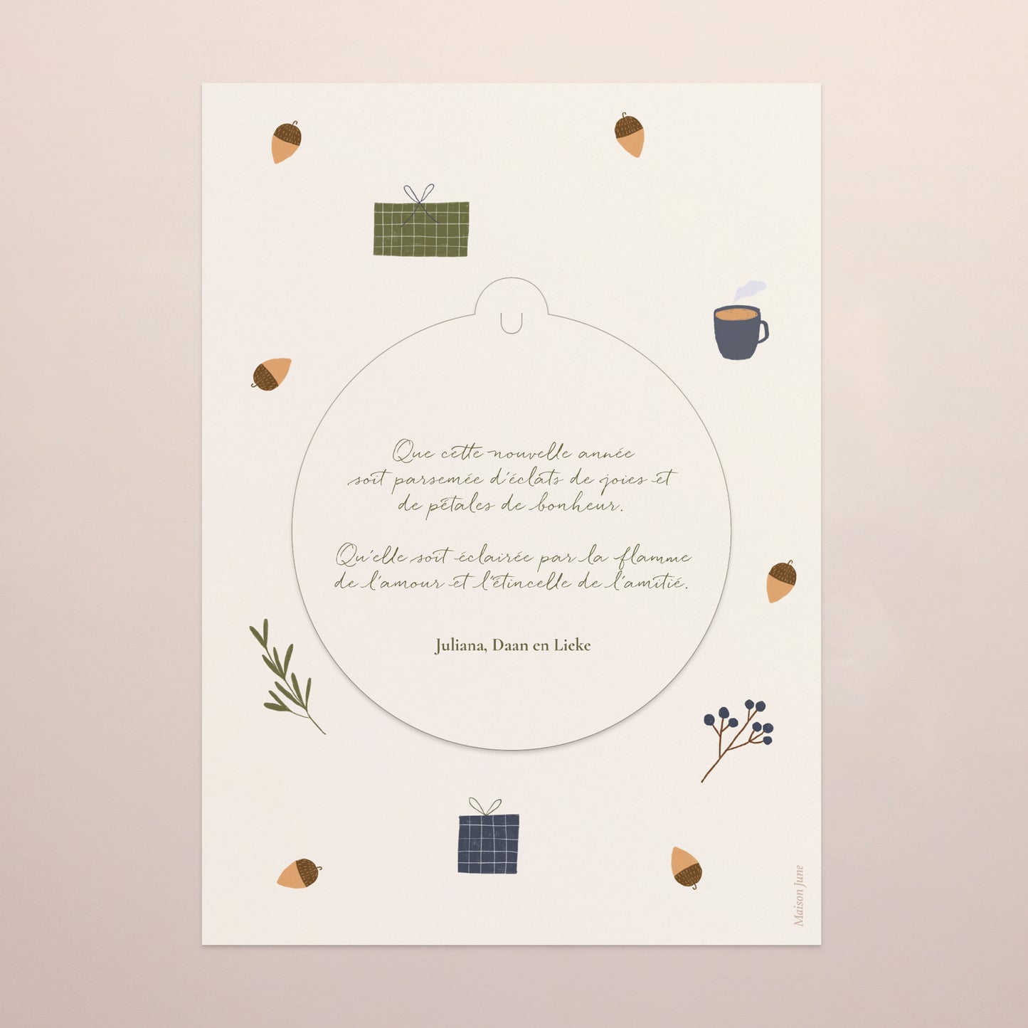 Kerstkaart Eindejaar Afneembaar Kerstgeest II foto N° 3