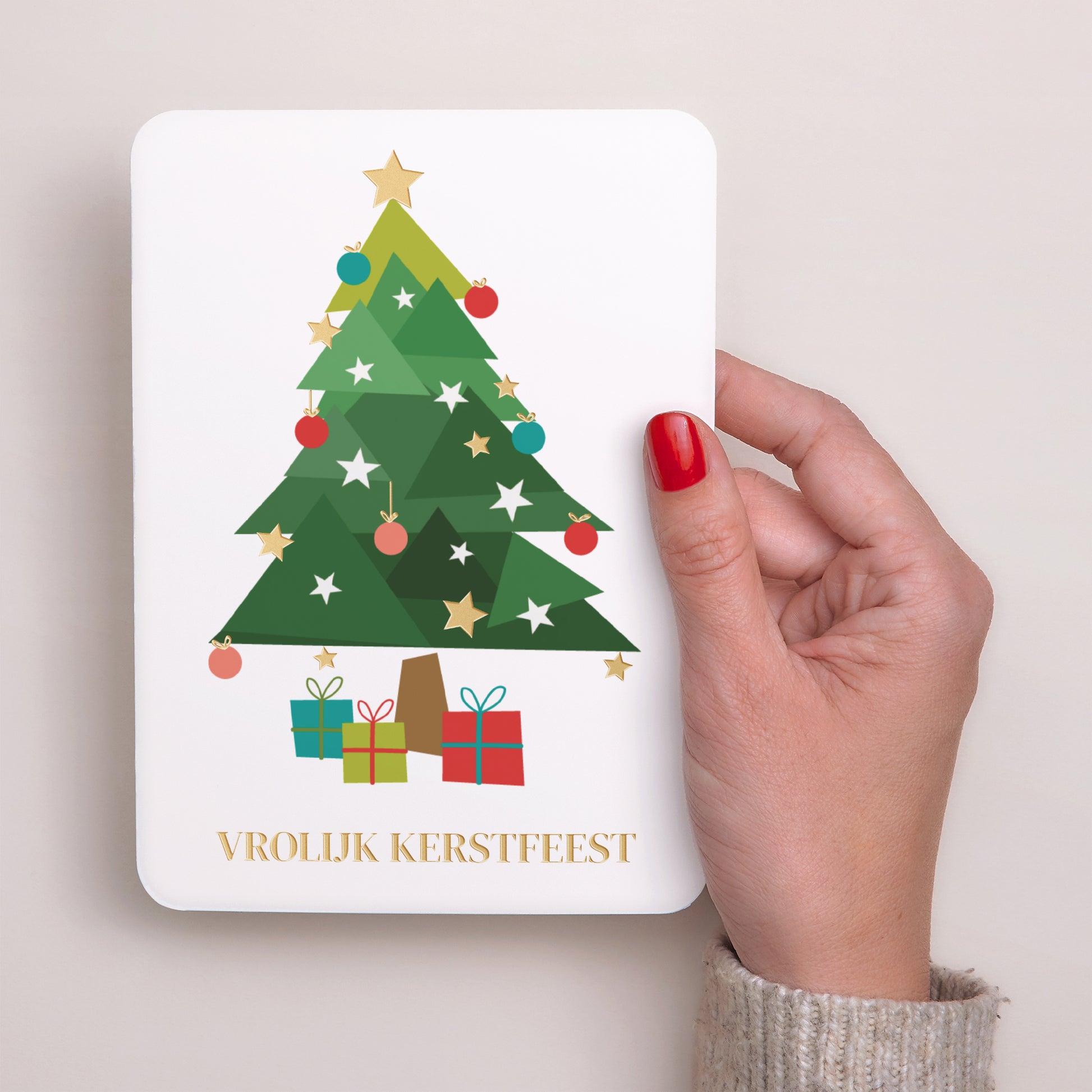 Kerstkaart Eindejaar Portret, afgeronde randen Sapins foto N° 2