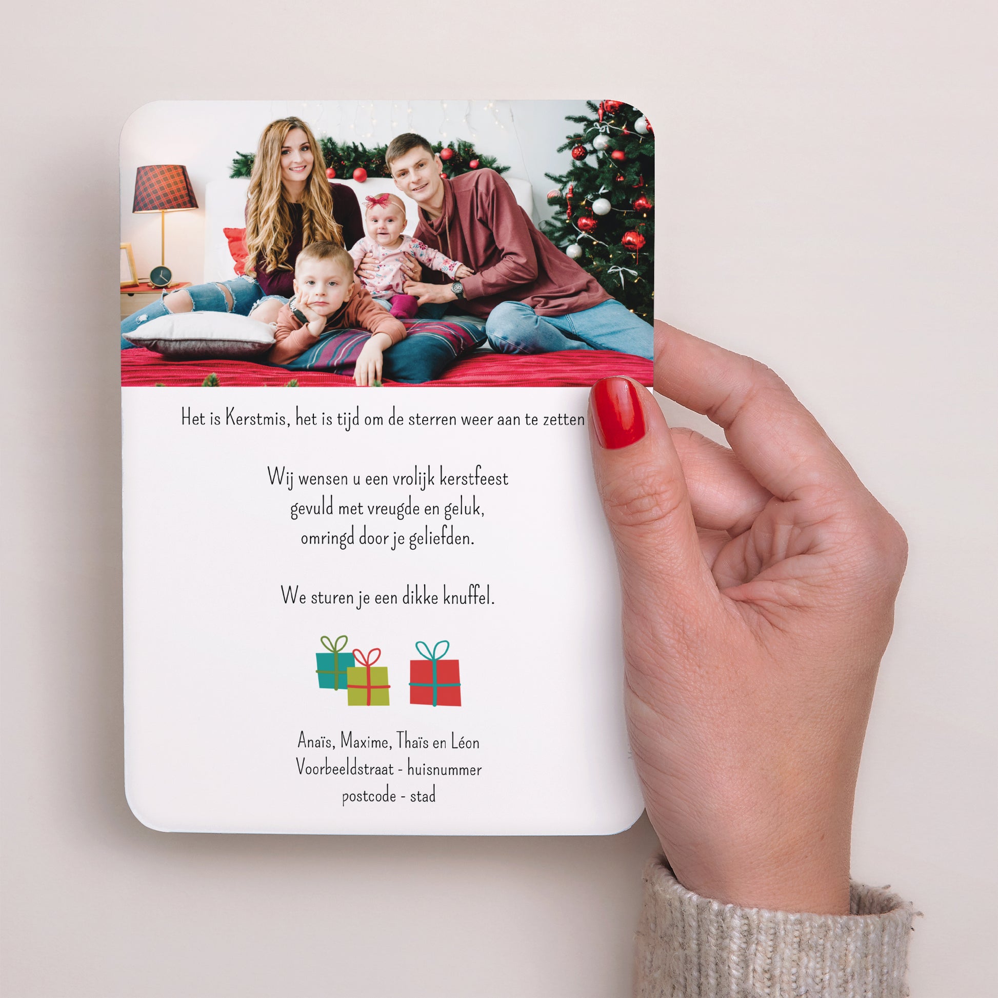 Kerstkaart Eindejaar Portret, afgeronde randen Sapins foto N° 3