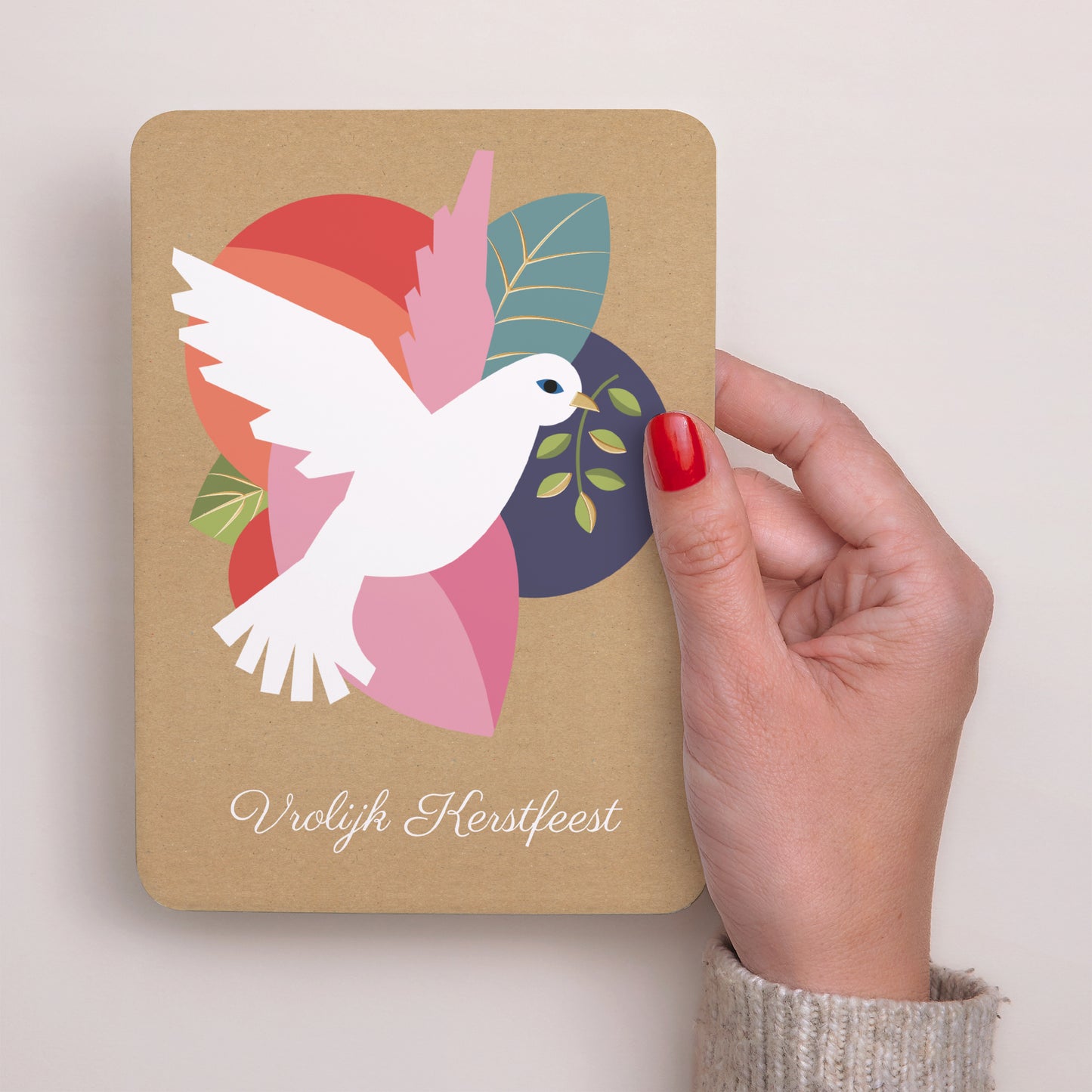 Kerstkaart Eindejaar Portret, afgeronde randen Colombe foto N° 2