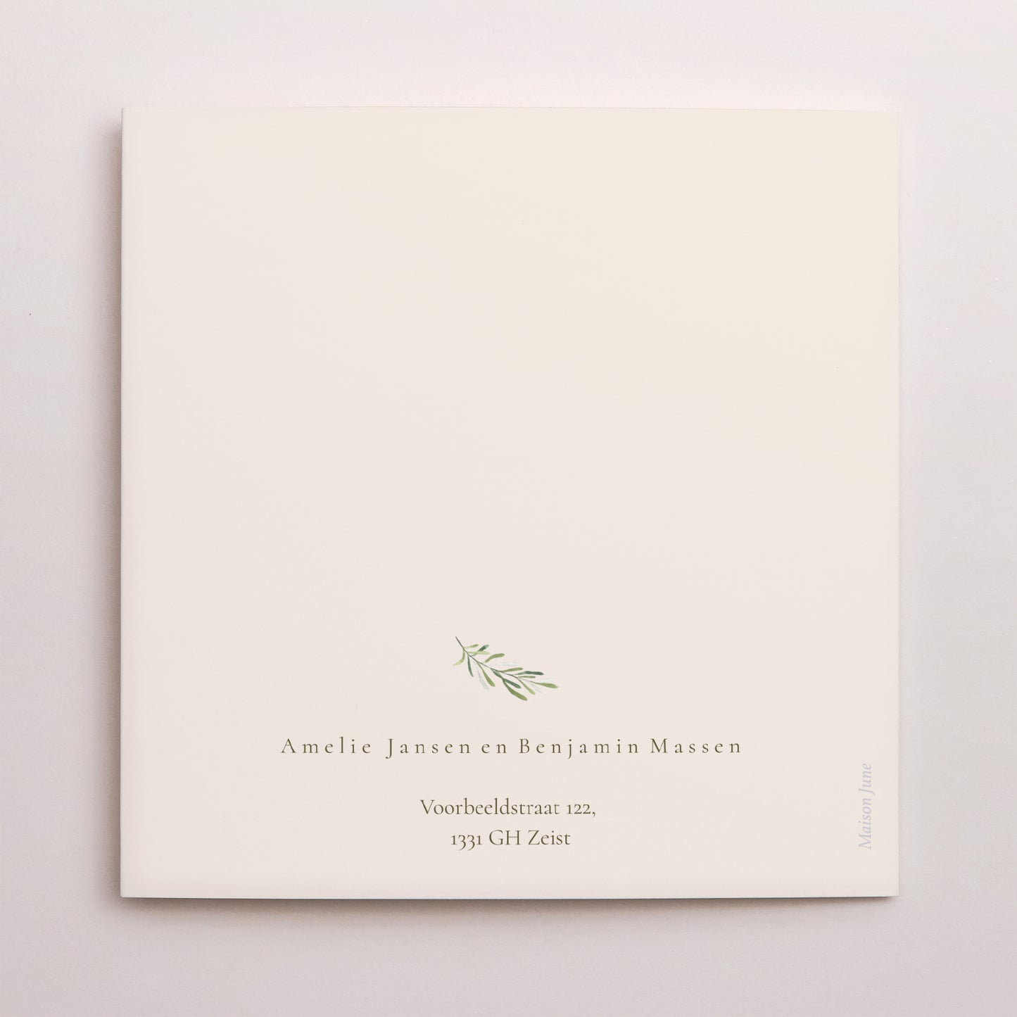 Uitnodigingskaart Huwelijk Dubbel vierluik Plantaardig, goudglitter foto N° 3