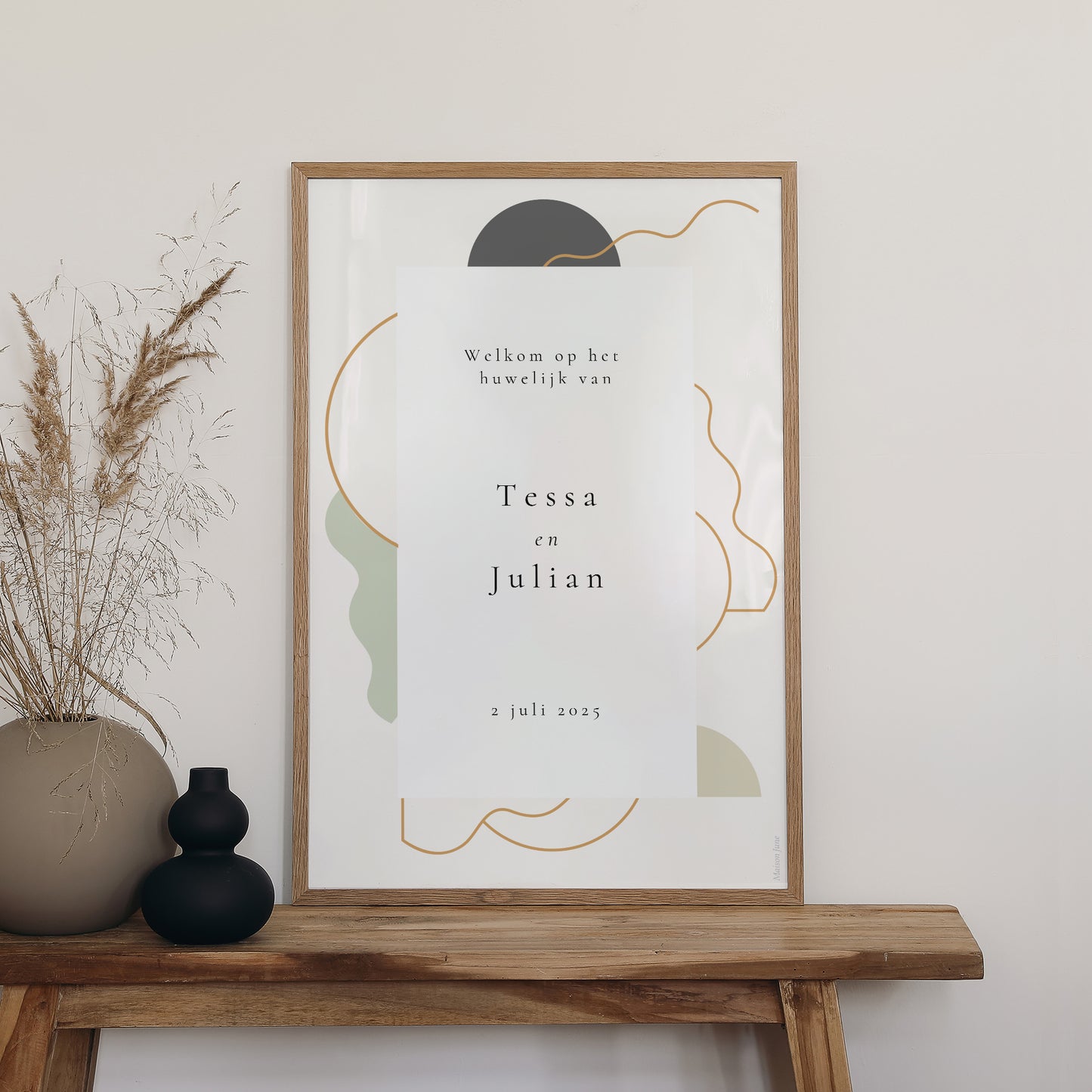 Welkomstbord Huwelijk Portret 60 x 90 cm Moderne voorschriften foto N° 2