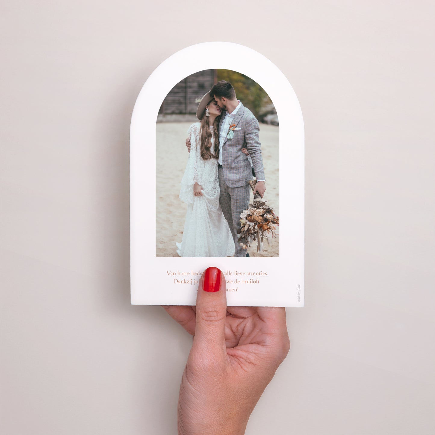 Bedankkaart Huwelijk Archief pampa, frame buiten het midden foto N° 3